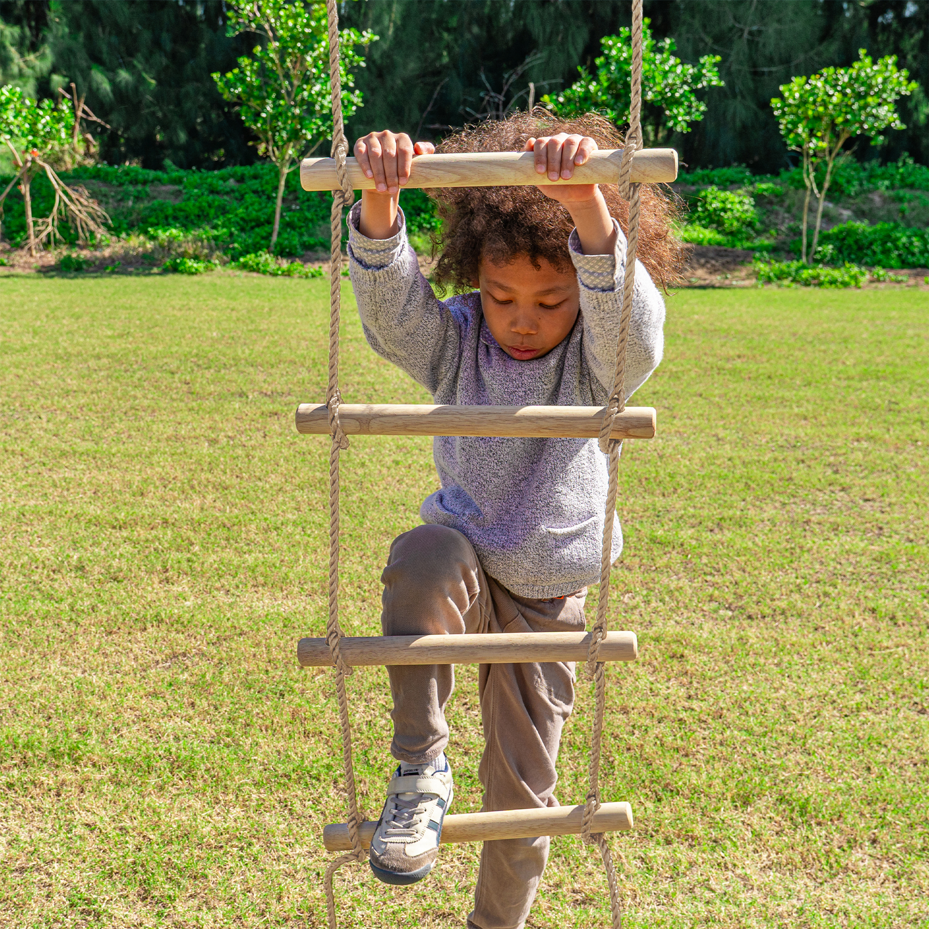 AXI Boris Wooden Playcentre with Swings. Trapeze. Climbing Nets and Monkey Bars – Green Slide