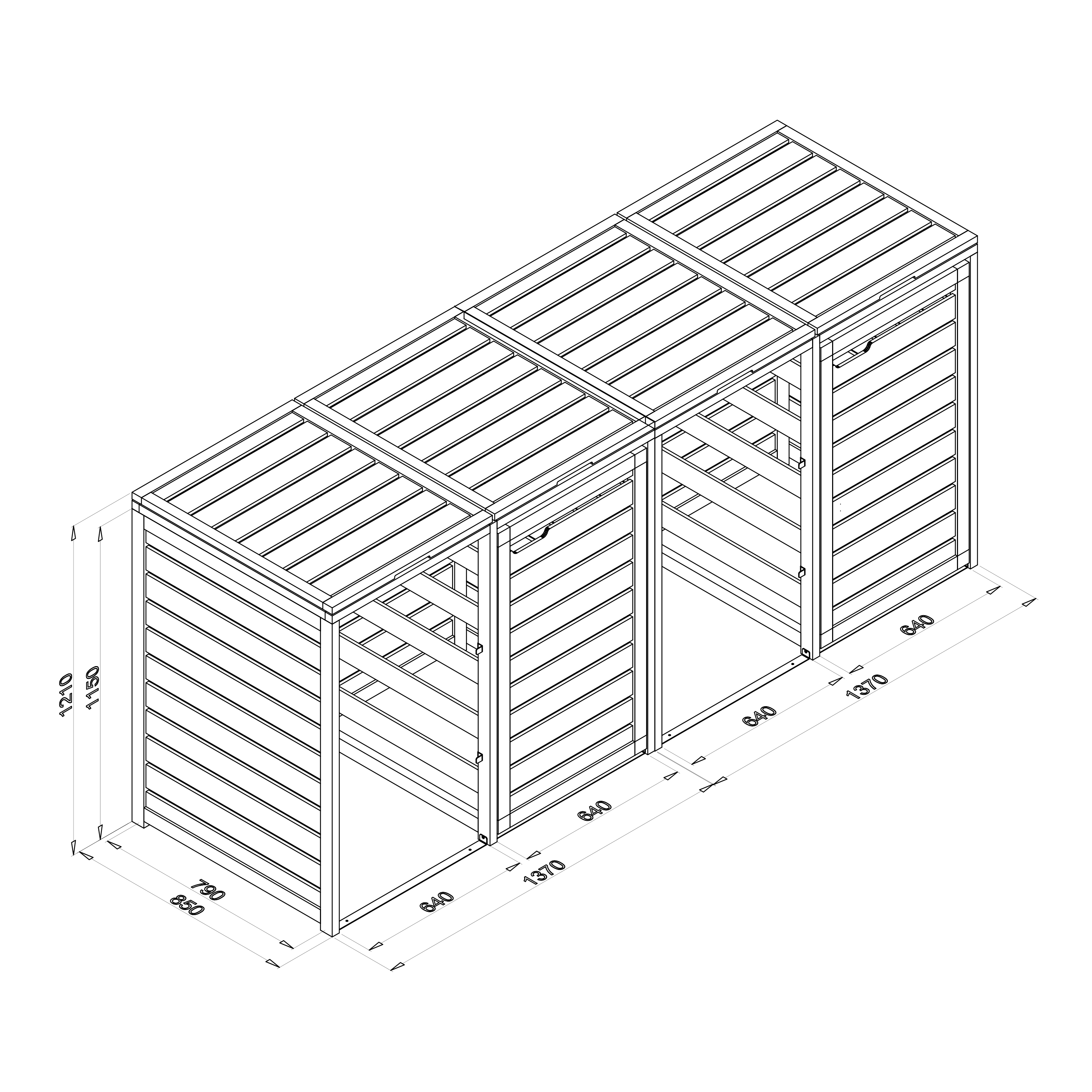 AXI Lex Wooden Bin Storage Brown/Black - 4 bins