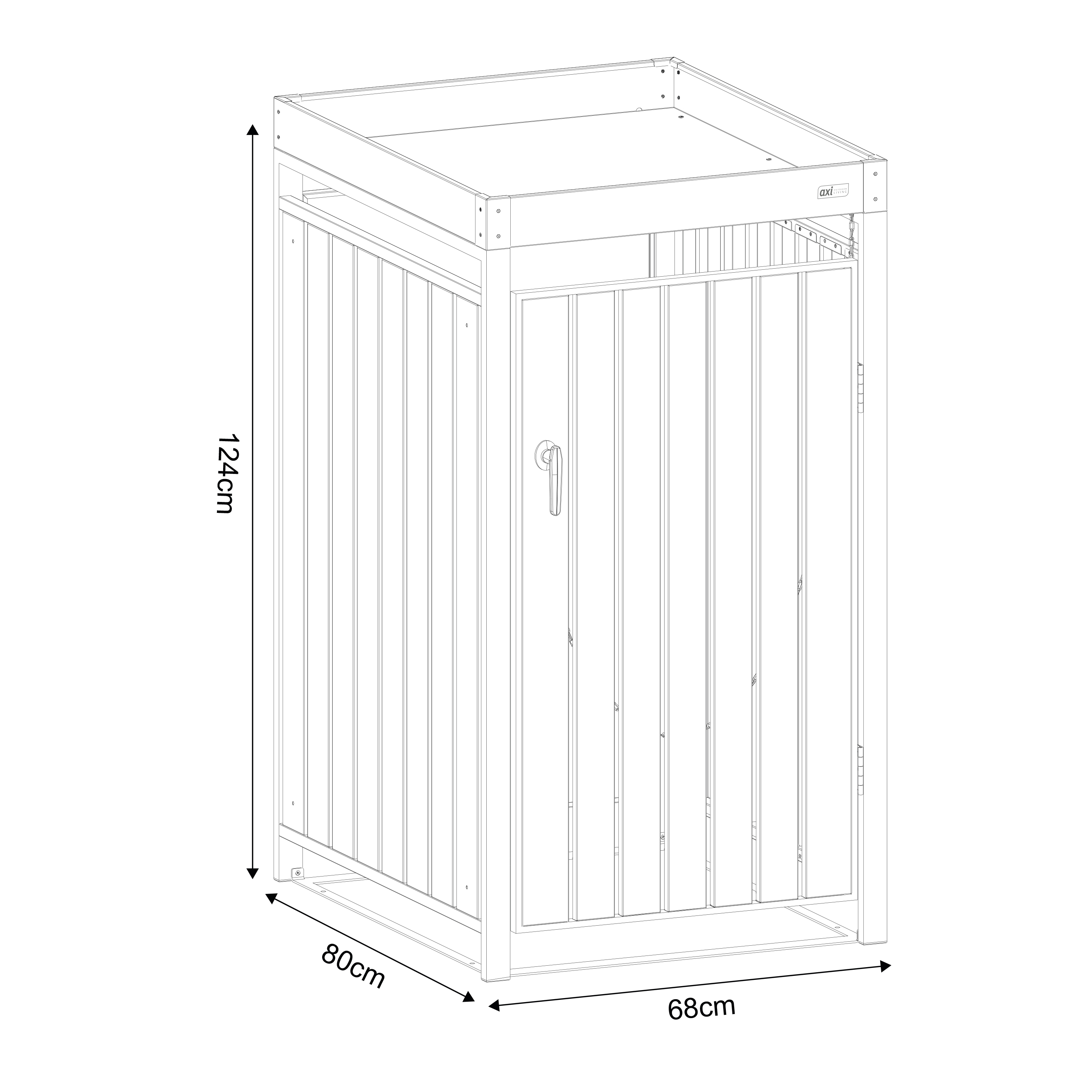 AXI Leon Containerombouw van Metaal Antraciet/Houtlook met plantenbak - 1 container