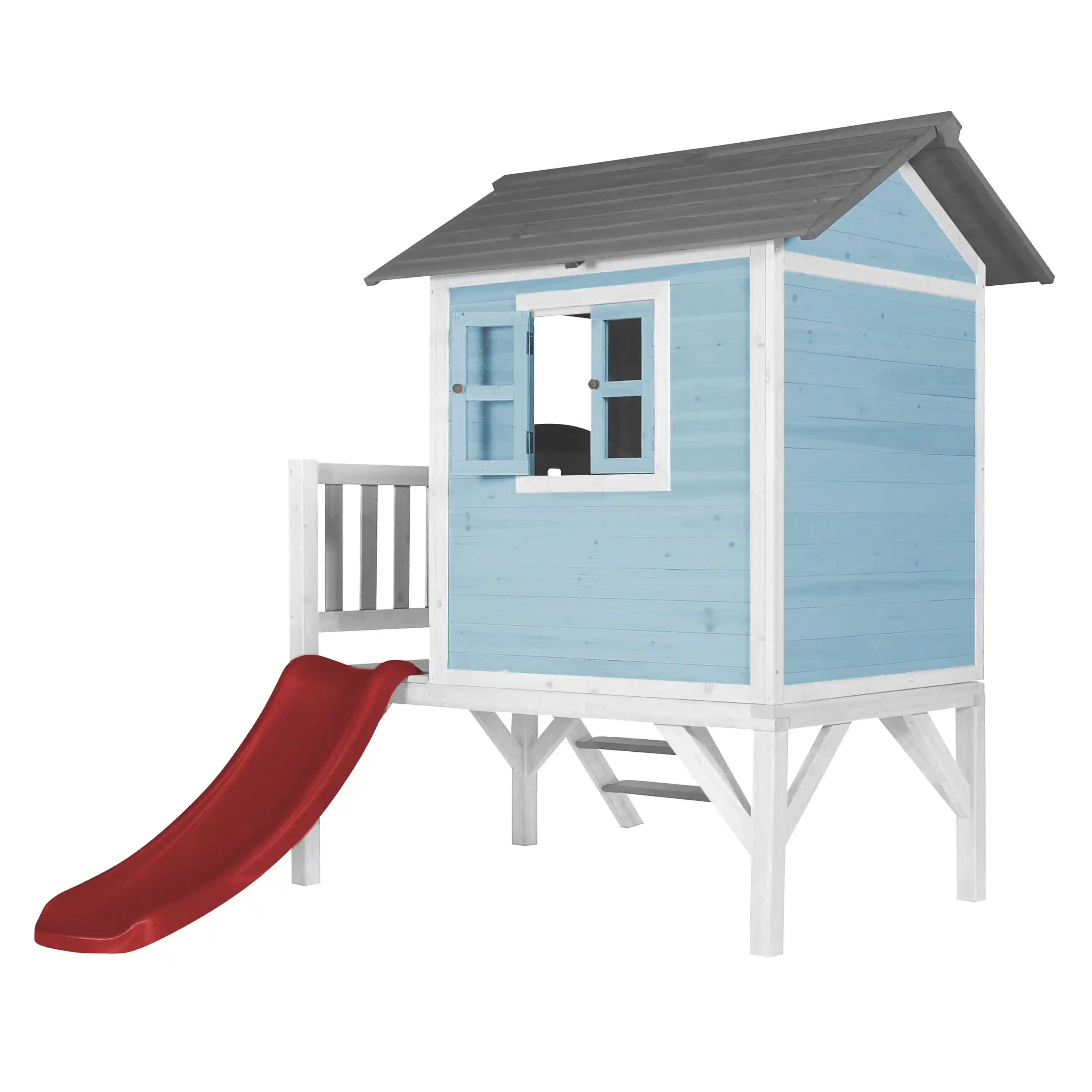AXI Lodge XL Speelhuis Caribisch Blauw - Rode Glijbaan
