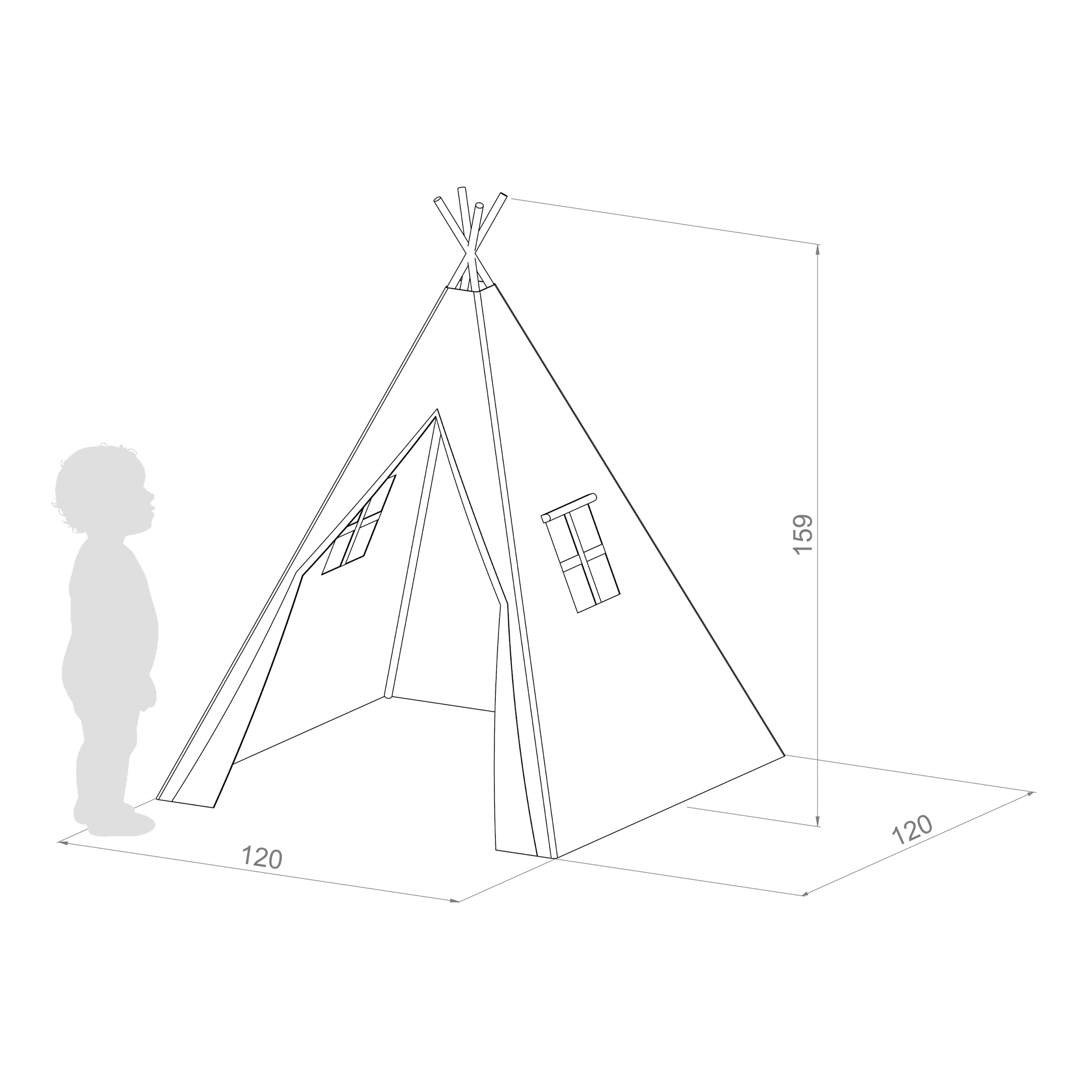 Sunny Alba Teepee Tent - Grey