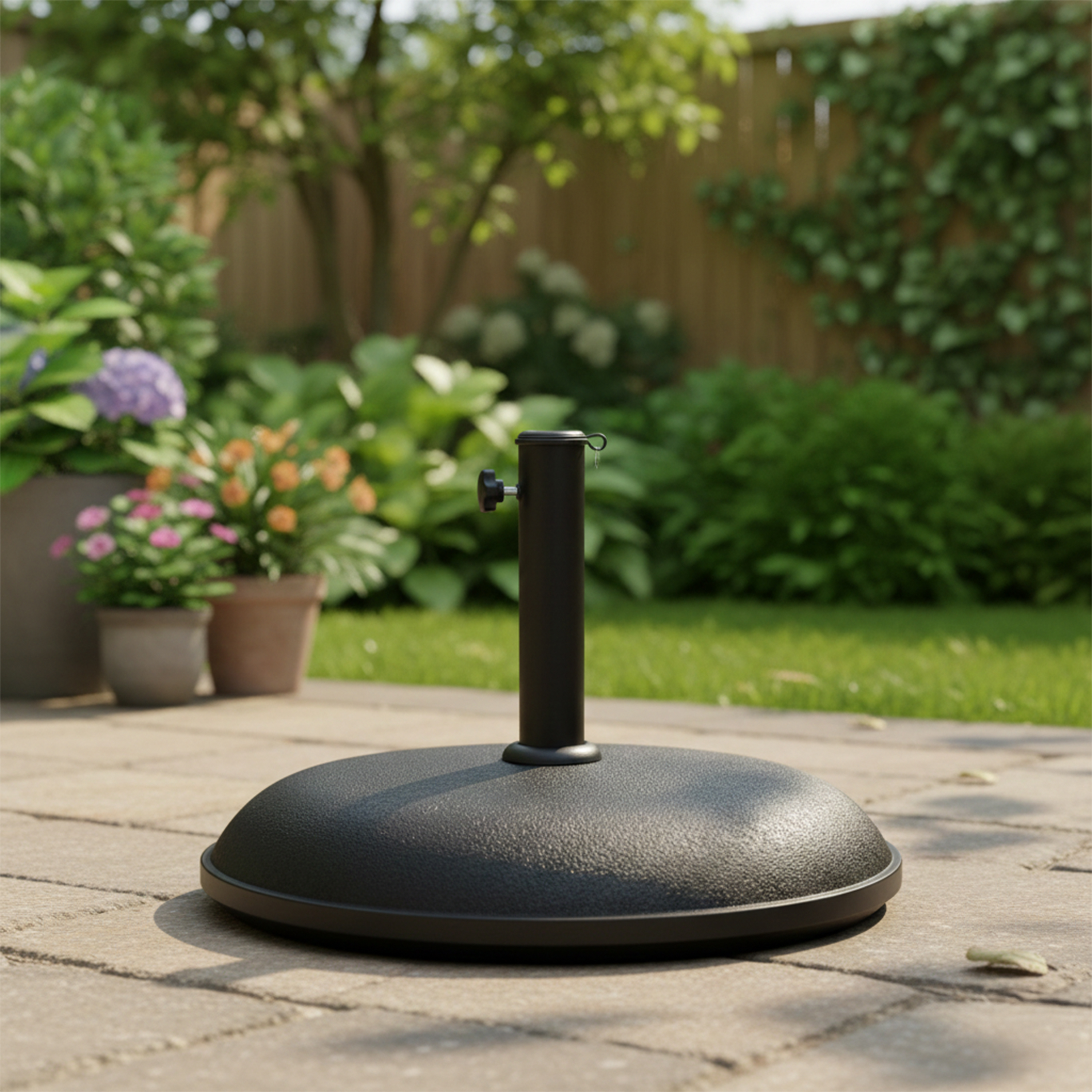 AXI Round Concrete Parasol Base 50 cm Black