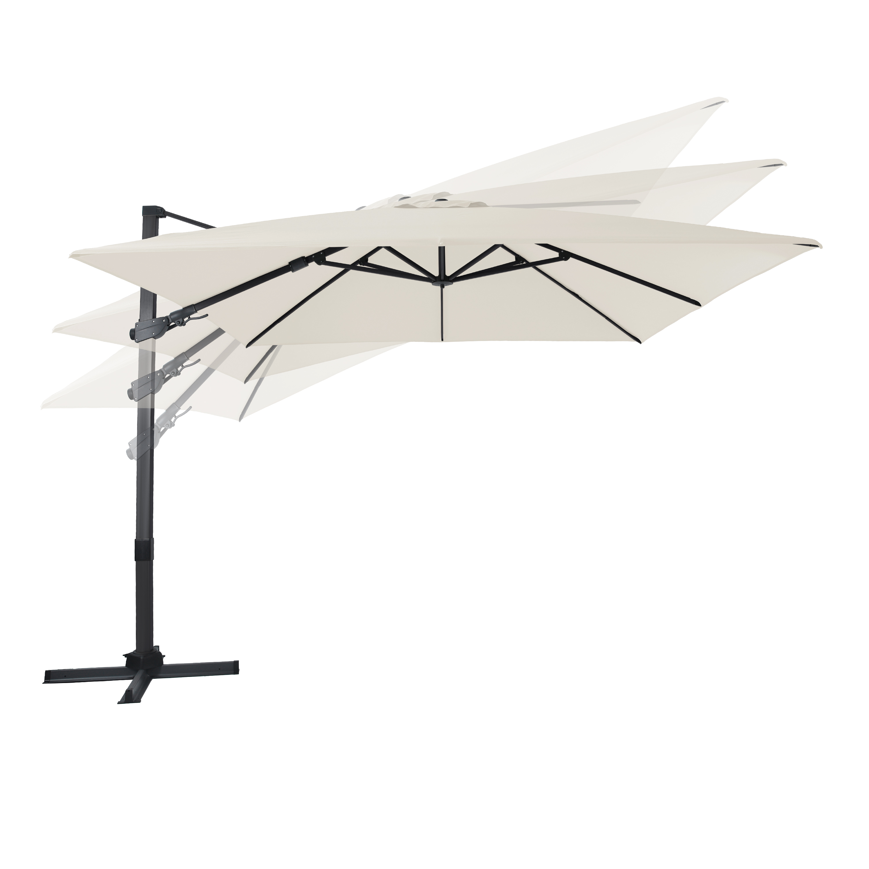 AXI Apollo Premium Zweefparasol 300x300cm Antraciet/beige 