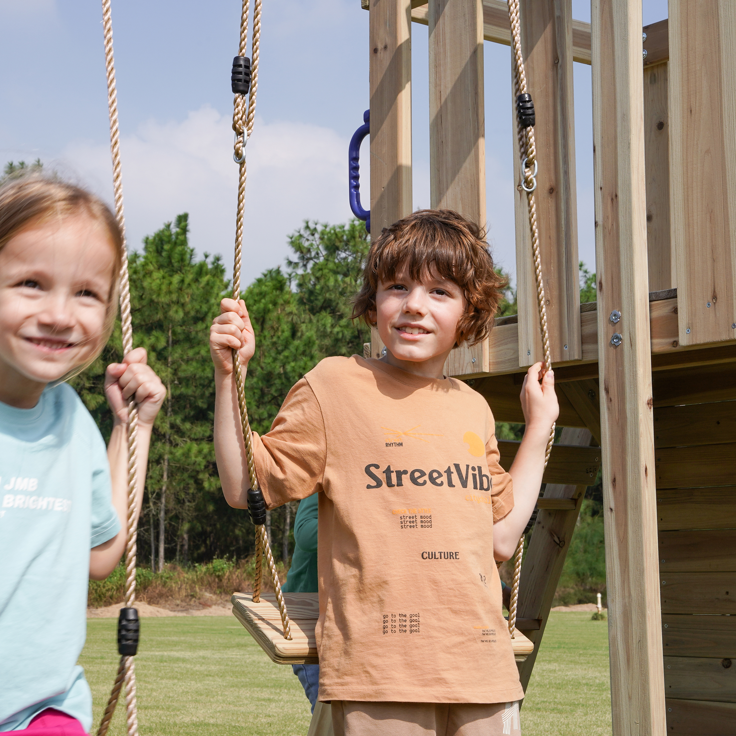 AXI Moos Climbing Frame with Double Swing Set - White Slide-8720365064531 AXI Moos Climbing Frame with Double Swing Set - White Slide