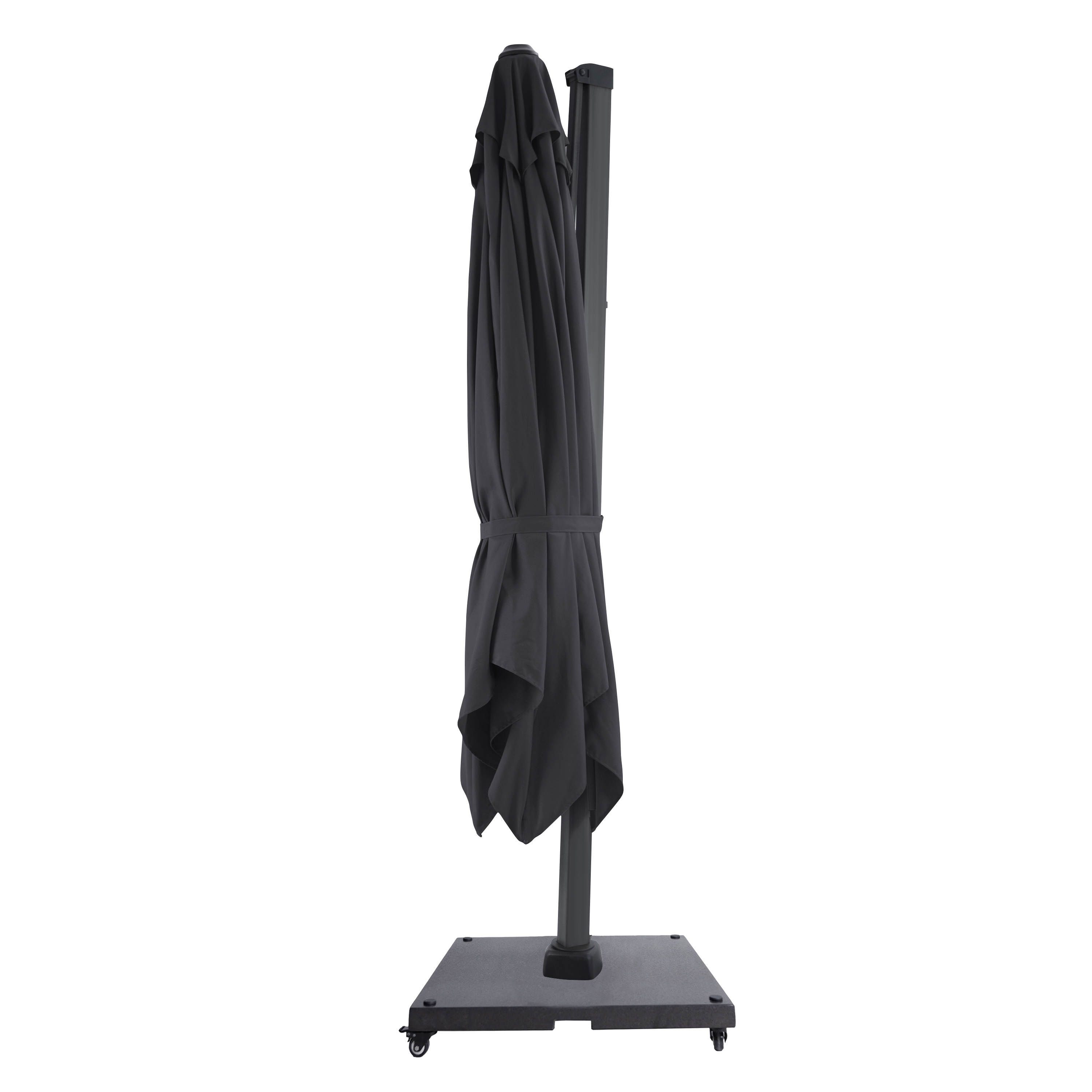 AXI Apollo Premium Cantilever Parasol 300x300cm incl. granite base with wheels Anthracite/Grey – Complete set