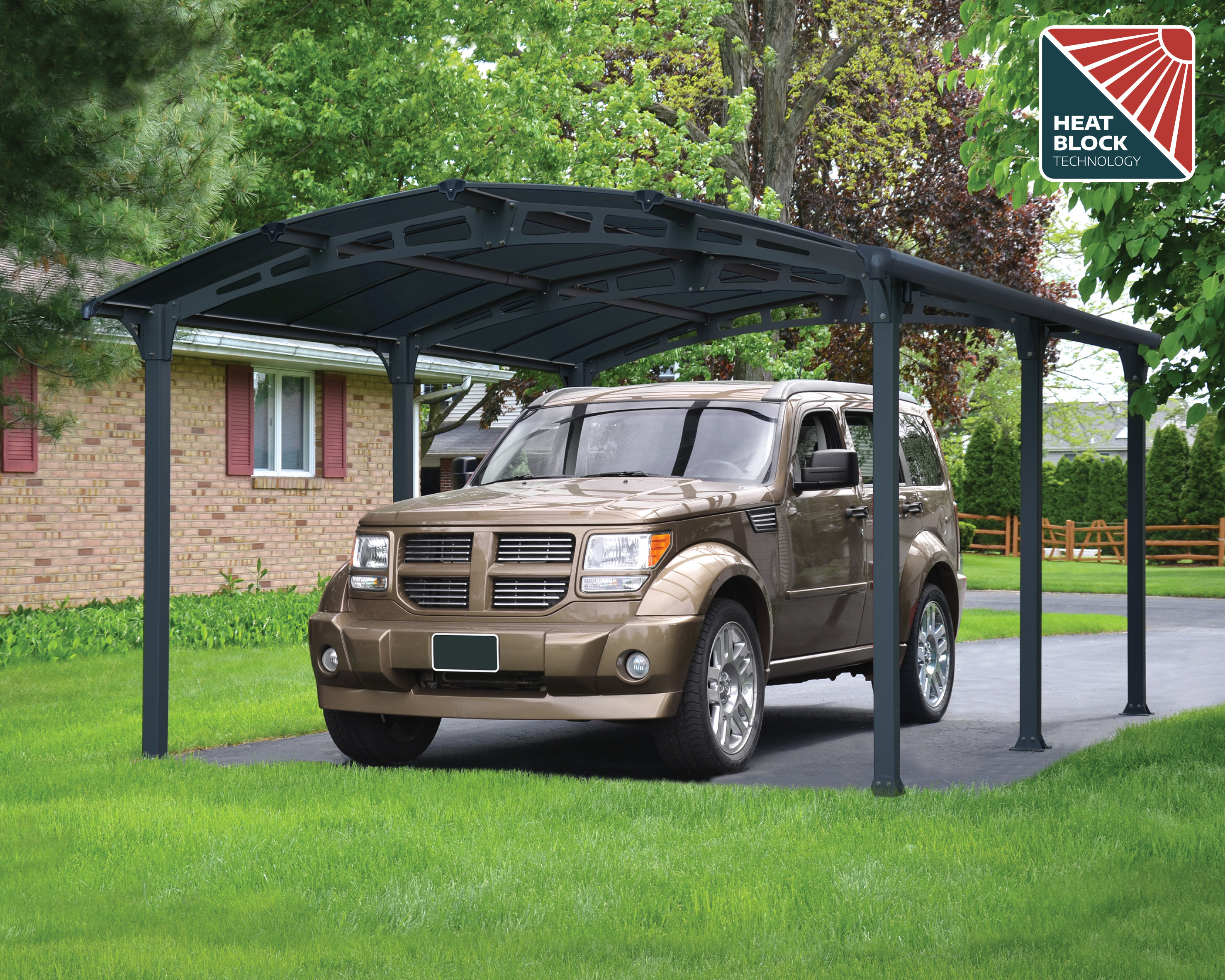 Canopia Arcadia  507X360 cm Carport Enkel Donkergrijs Brons