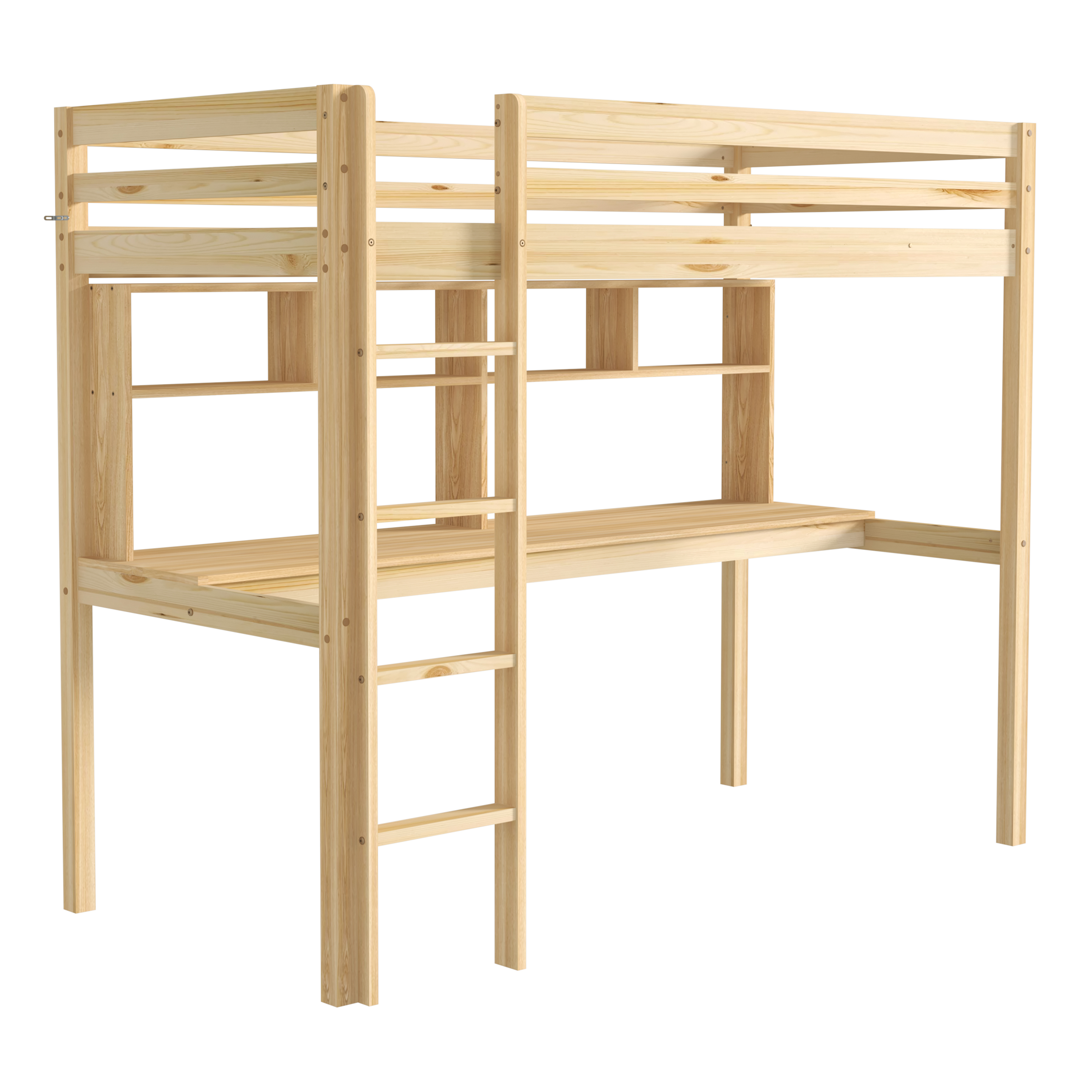 Sunny Sil Loft Bed with Desk Natural – Without Mattress