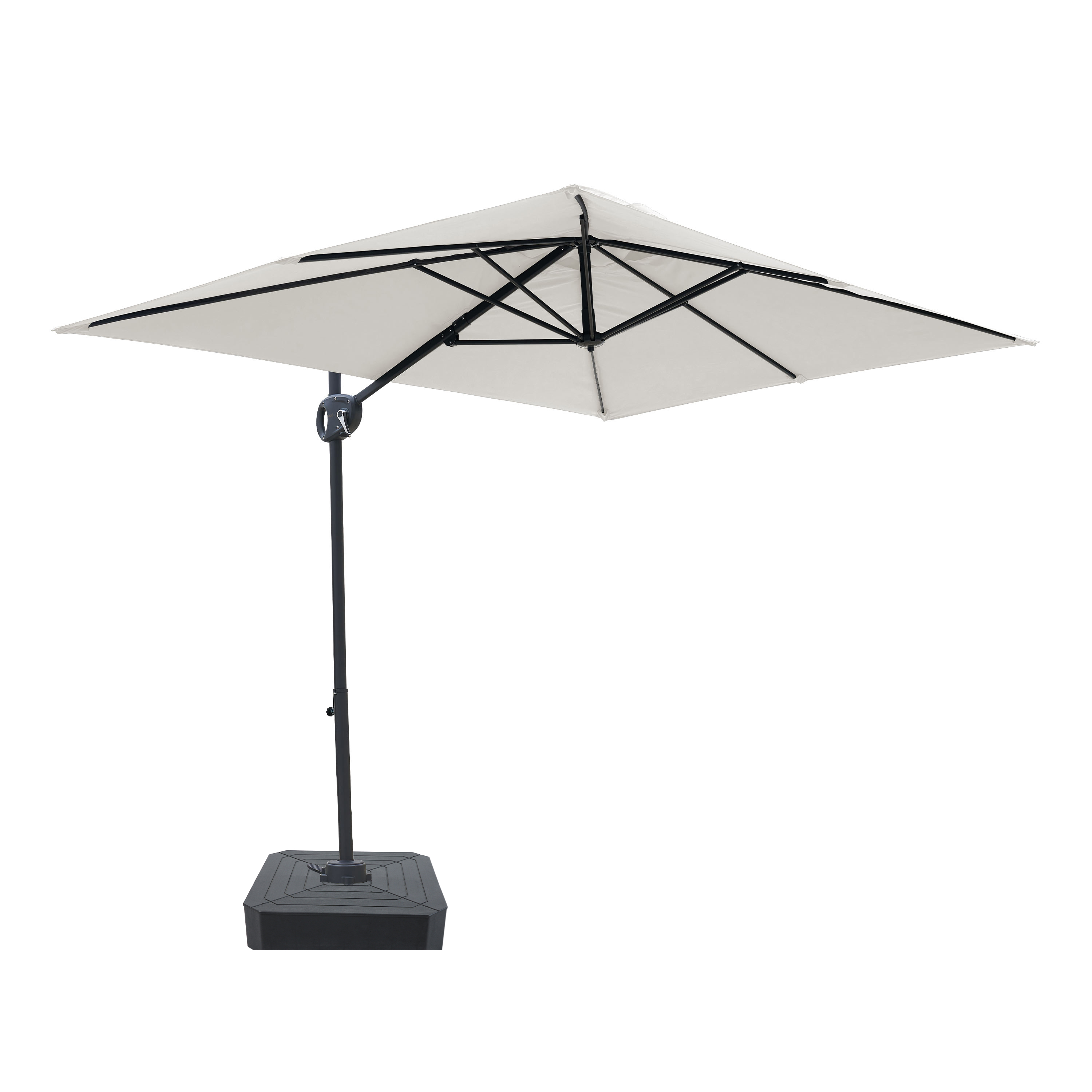 AXI Luma Cantilever Parasol 200x300 cm incl. fillable parasol base Anthracite/Beige – Complete Set