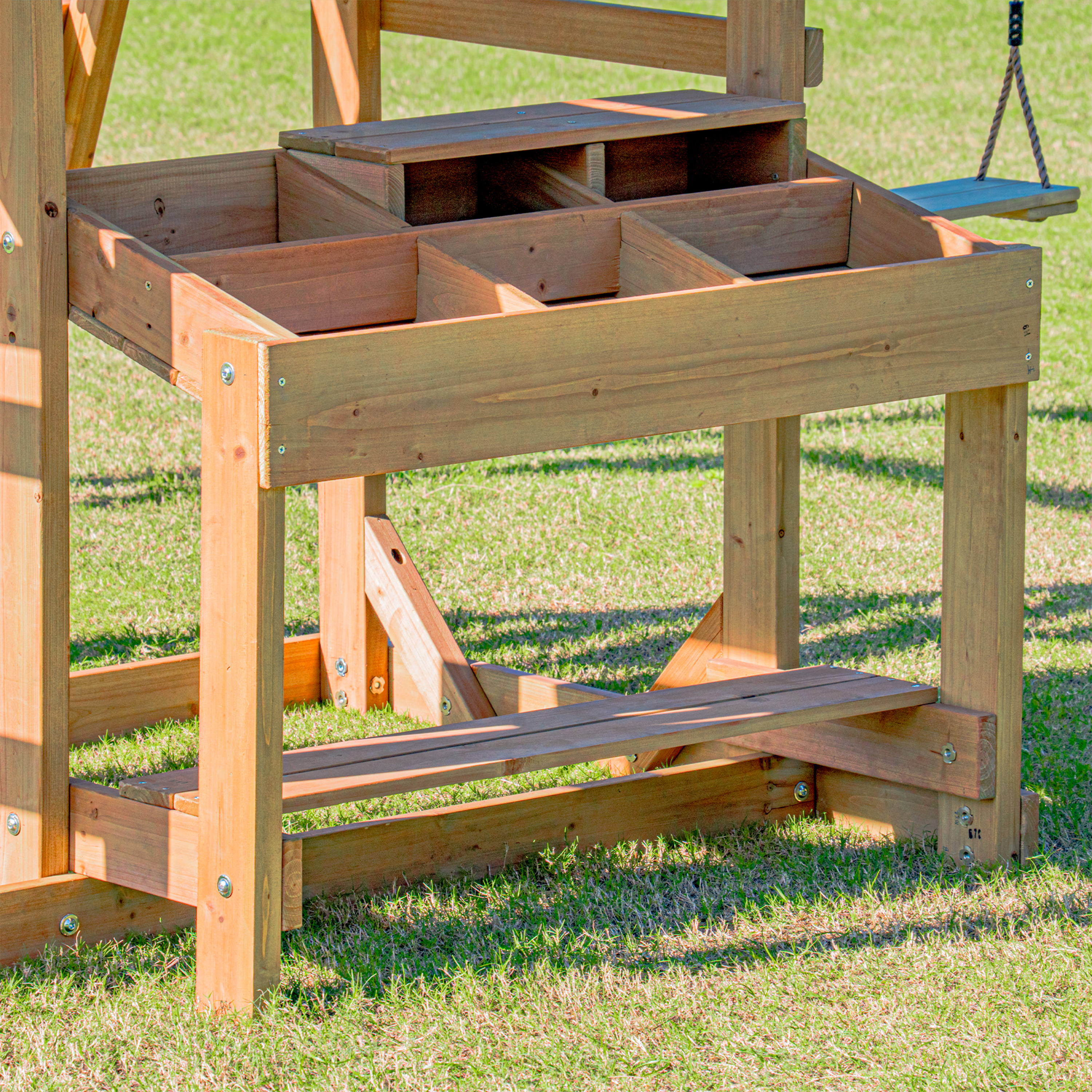 AXI Mitch Climbing Frame with Double Swing. Trapeze and Lookout Tower – Lime Green Slide