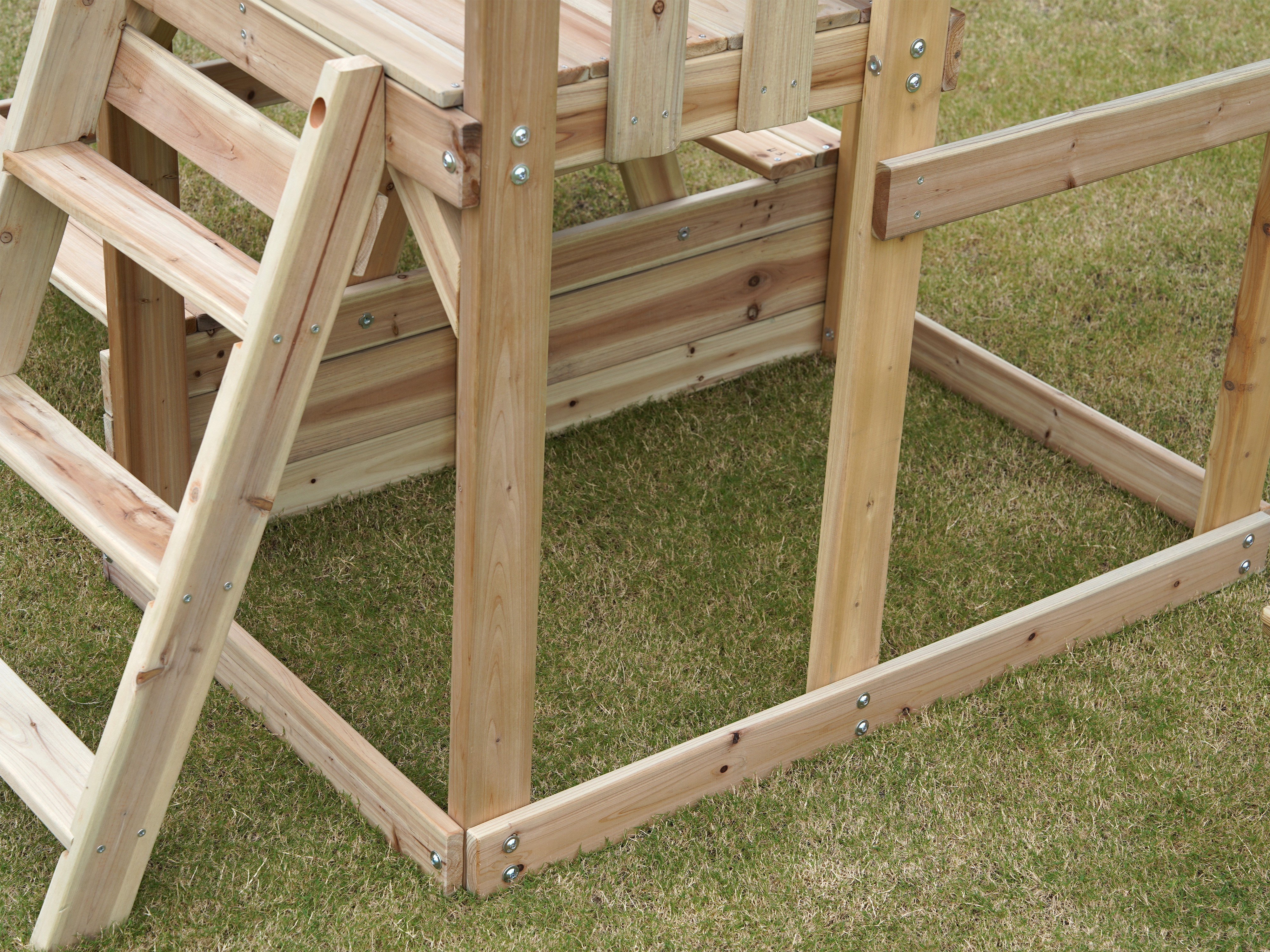 AXI Mette Playground with Double Swing Brown - White Slide 