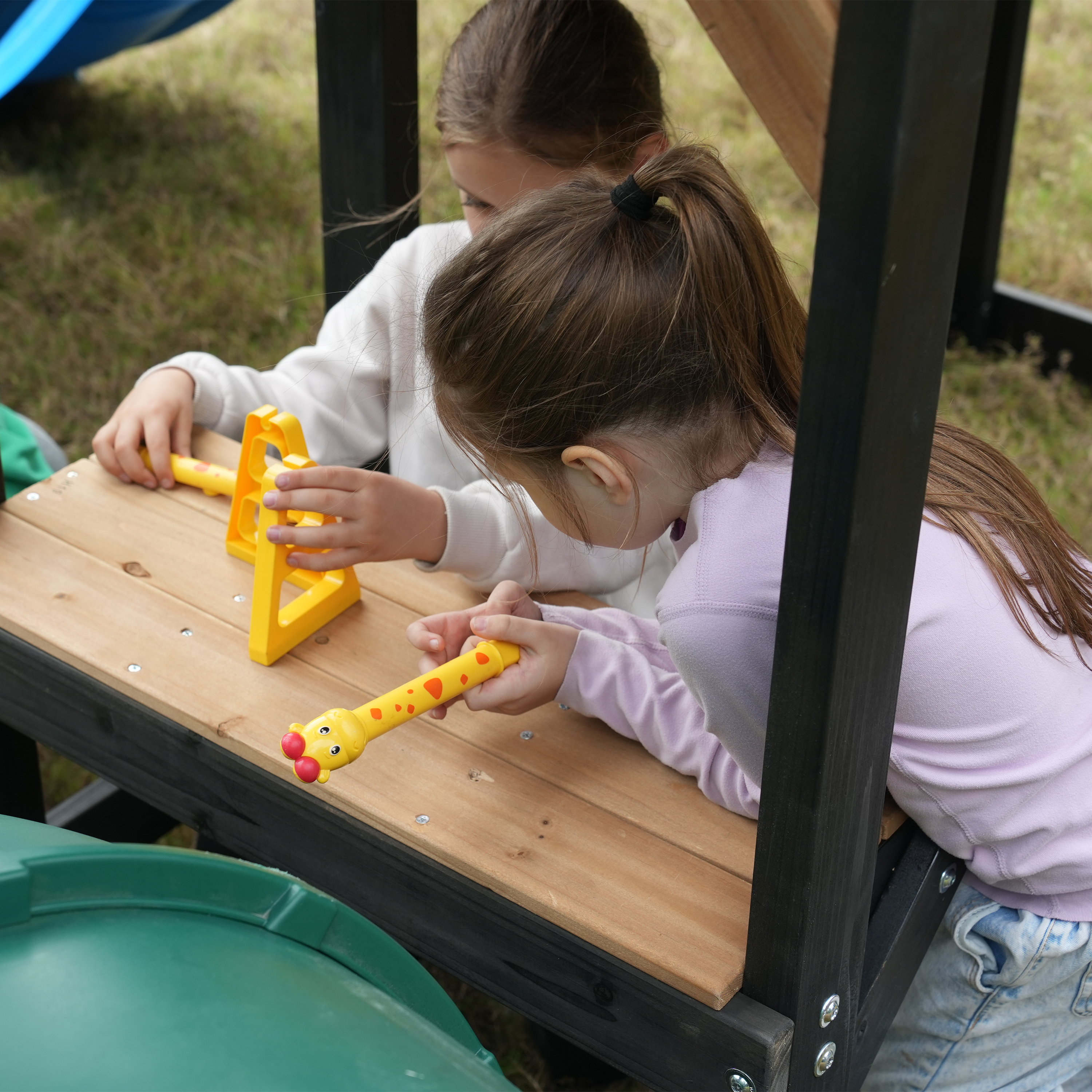 AXI Cody Climbing Frame with Swings. Trapeze and Climbing Wall – Cream Double Slide and Tube Slide