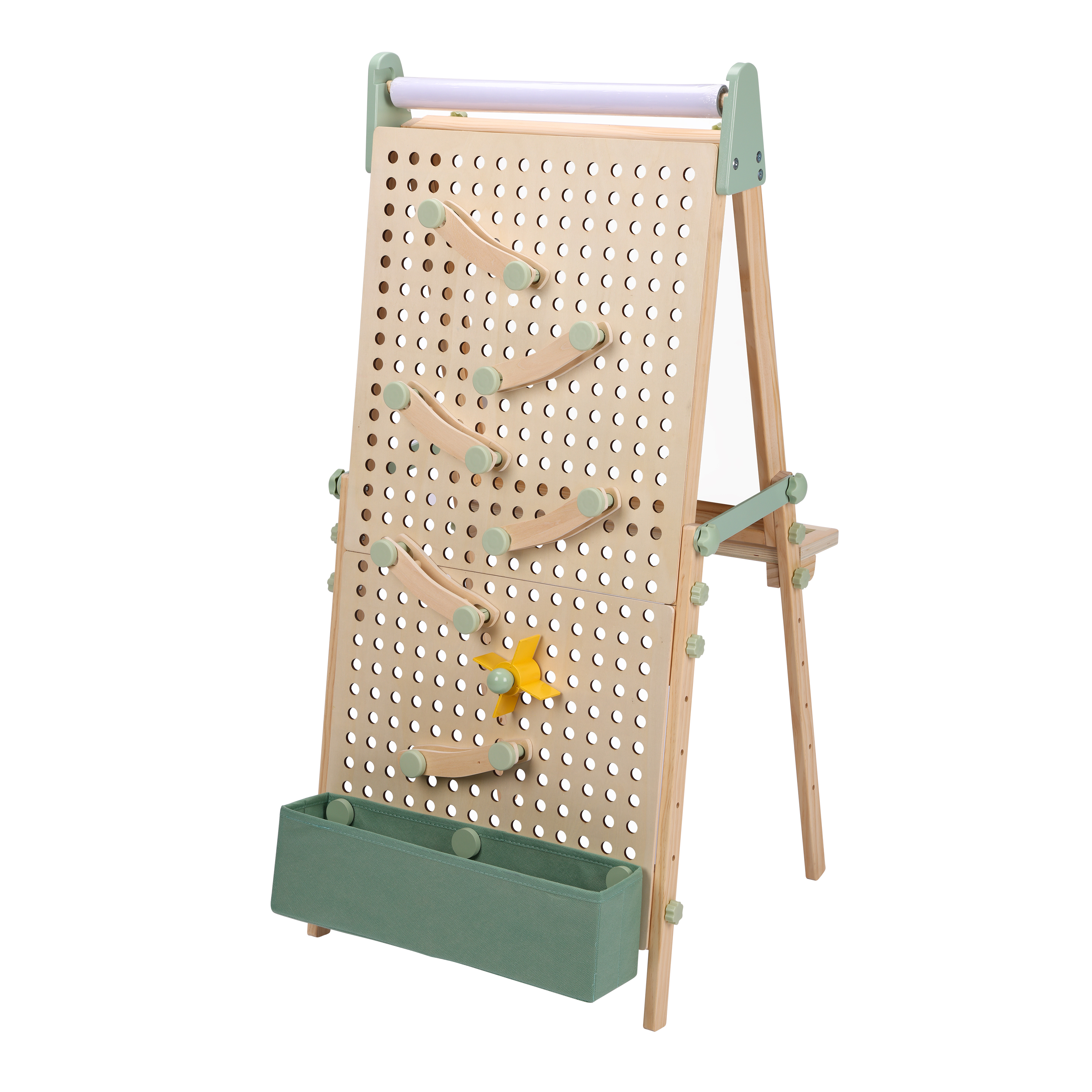 Sunny Mika Activity Easel with Pegboard - Natural Brown