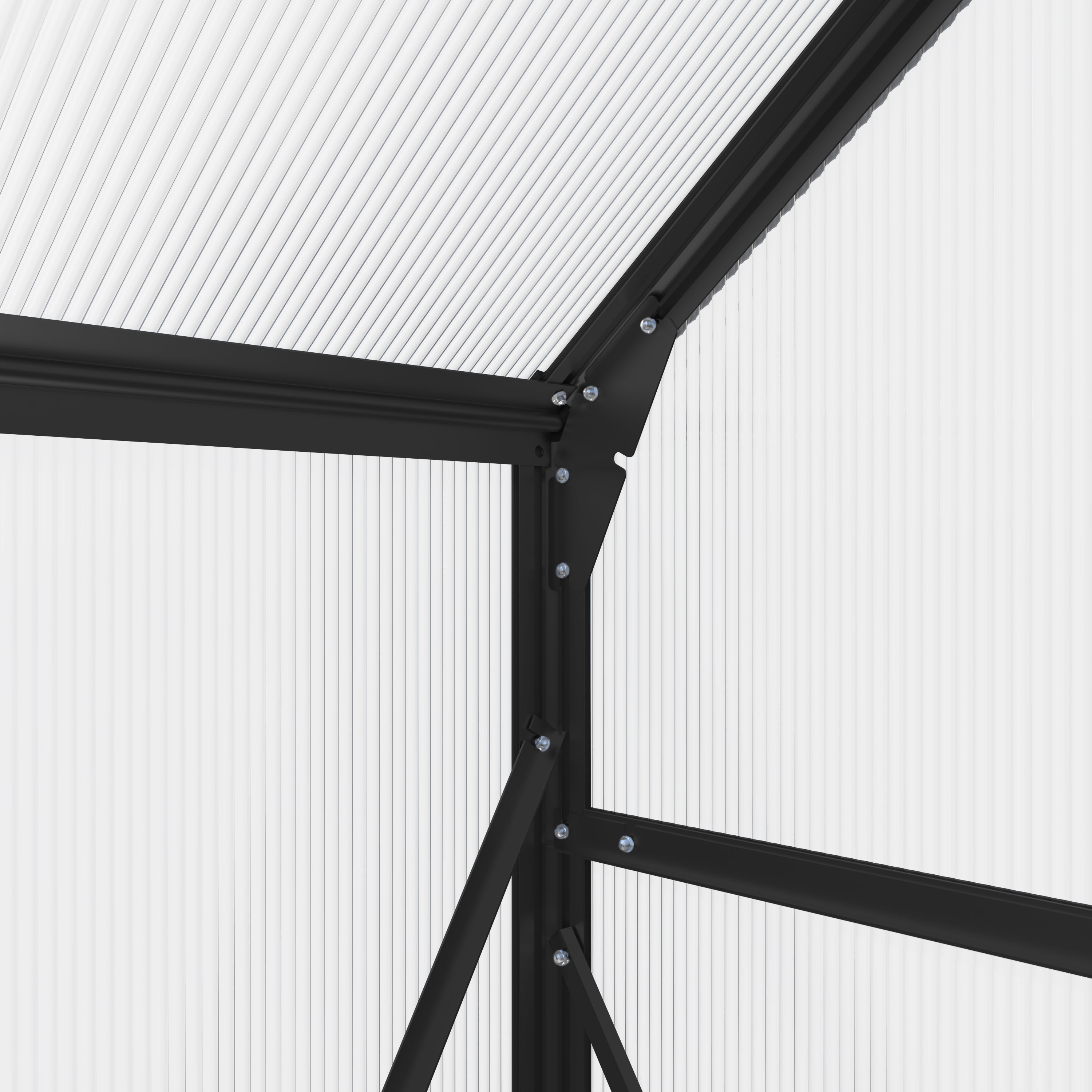 AXI Simon Greenhouse Polycarbonate - Black 250x190x207 cm