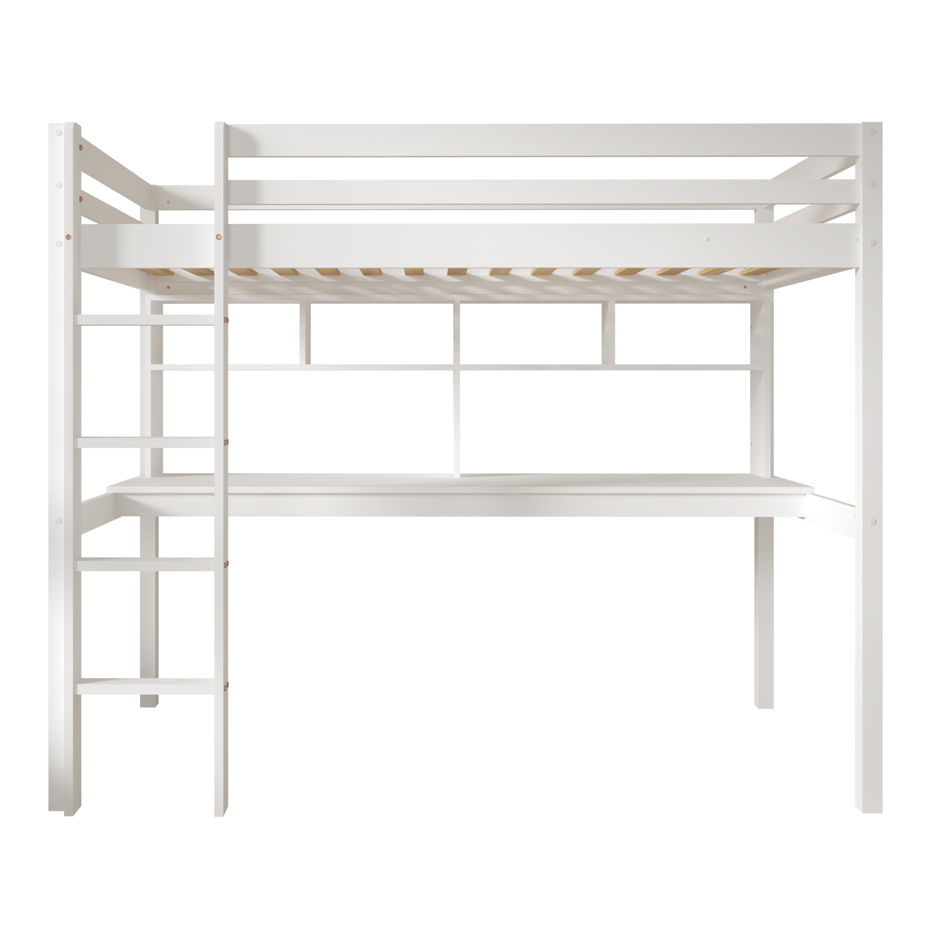 Sunny Sil Loft Bed with Desk White – With Mattress