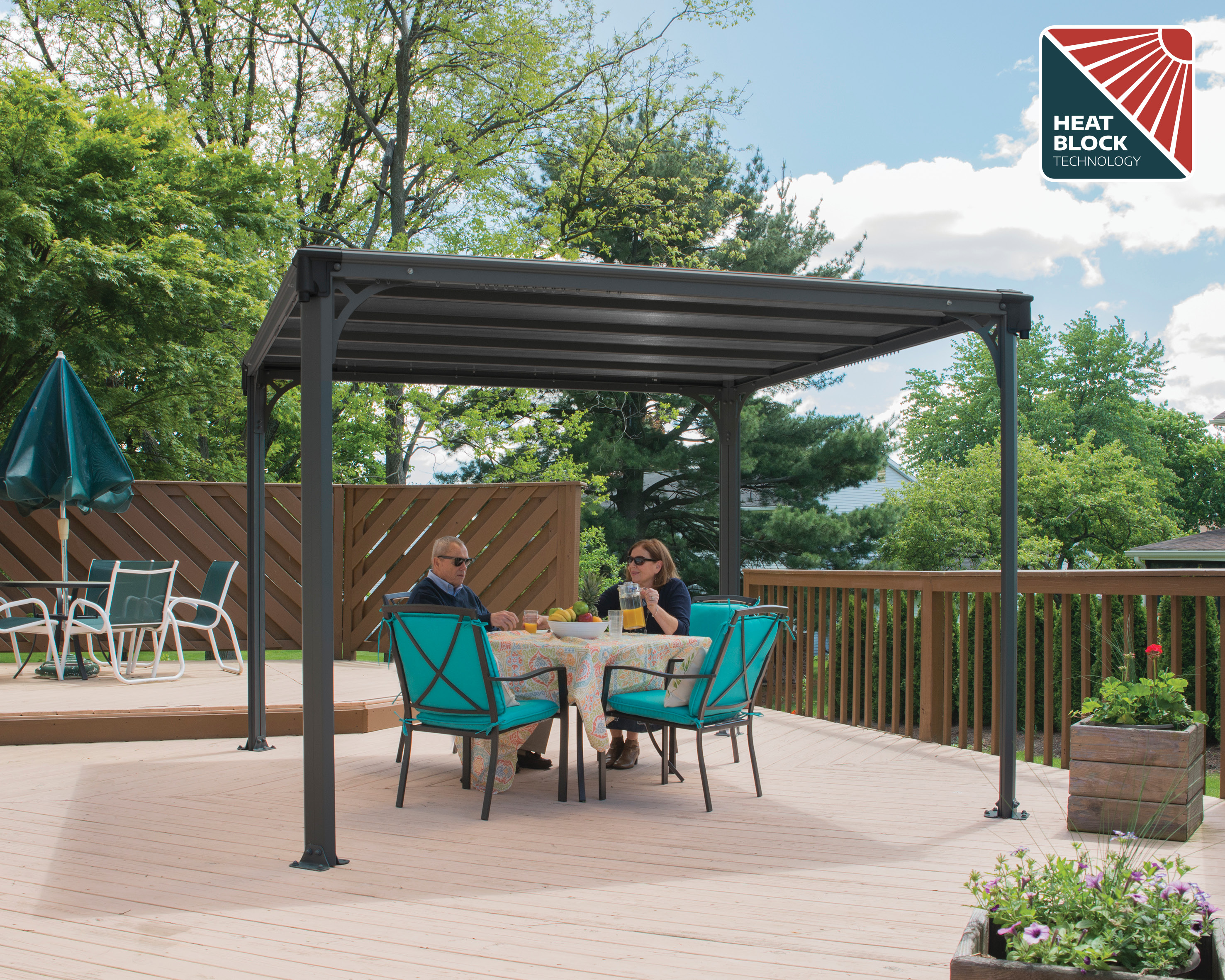 Canopia Milano 309X309 cm tuinpaviljoen Donkergrijs Brons