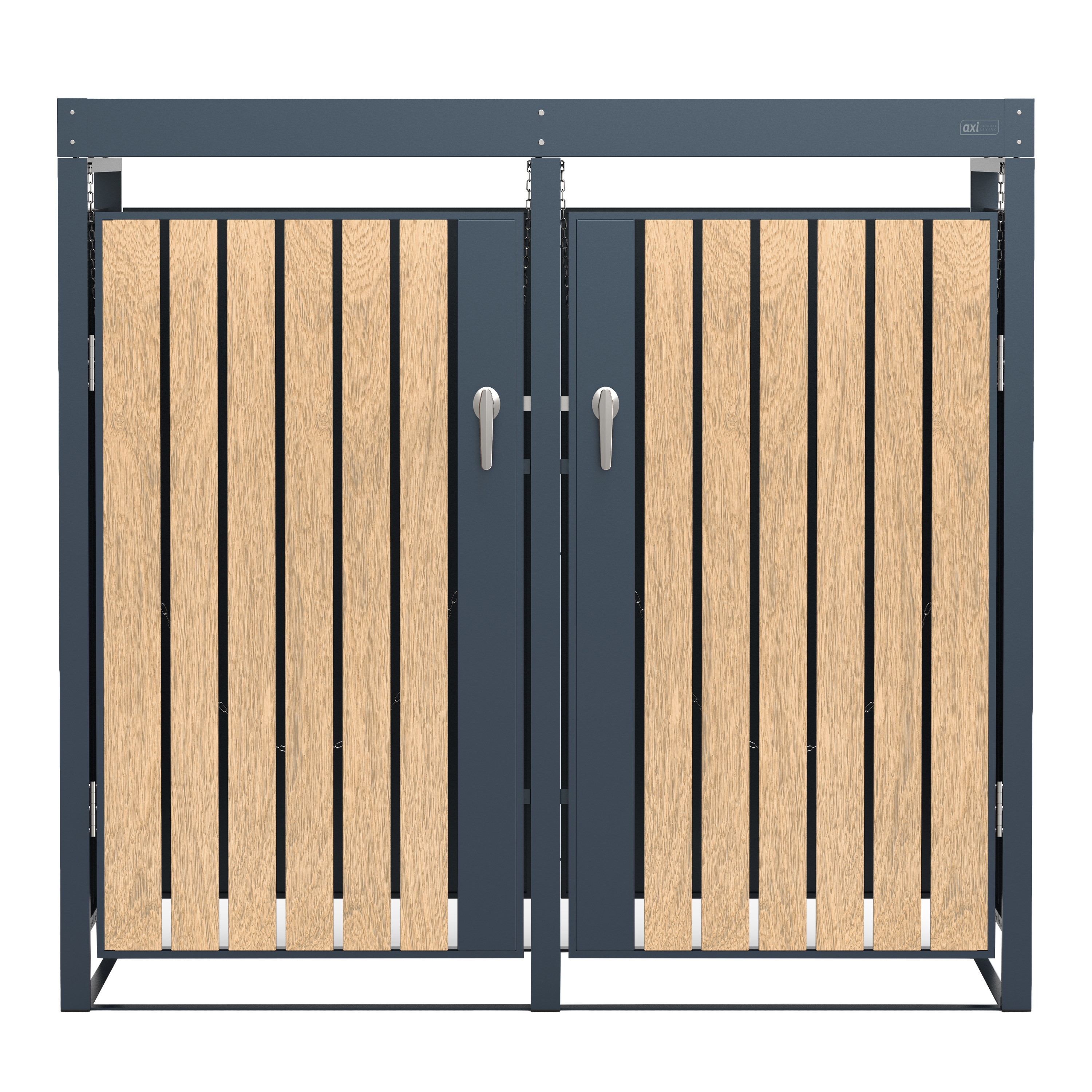 AXI Leon Containerombouw van Metaal Antraciet/Houtlook met plantenbak - 2 containers