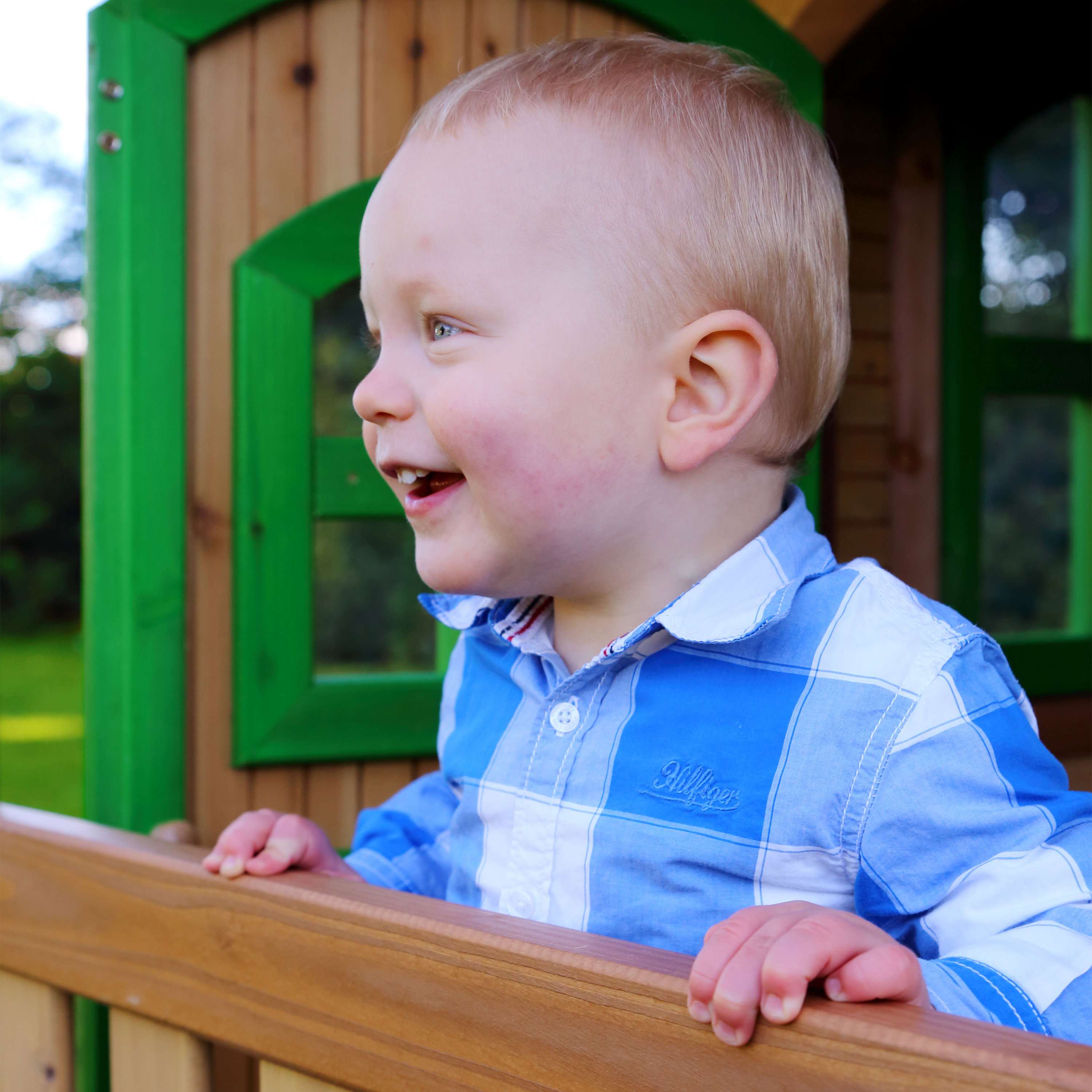 AXI Tom Playhouse Brown/Green - Red Slide-8717973930631 AXI Tom Playhouse Brown/Green - Red Slide