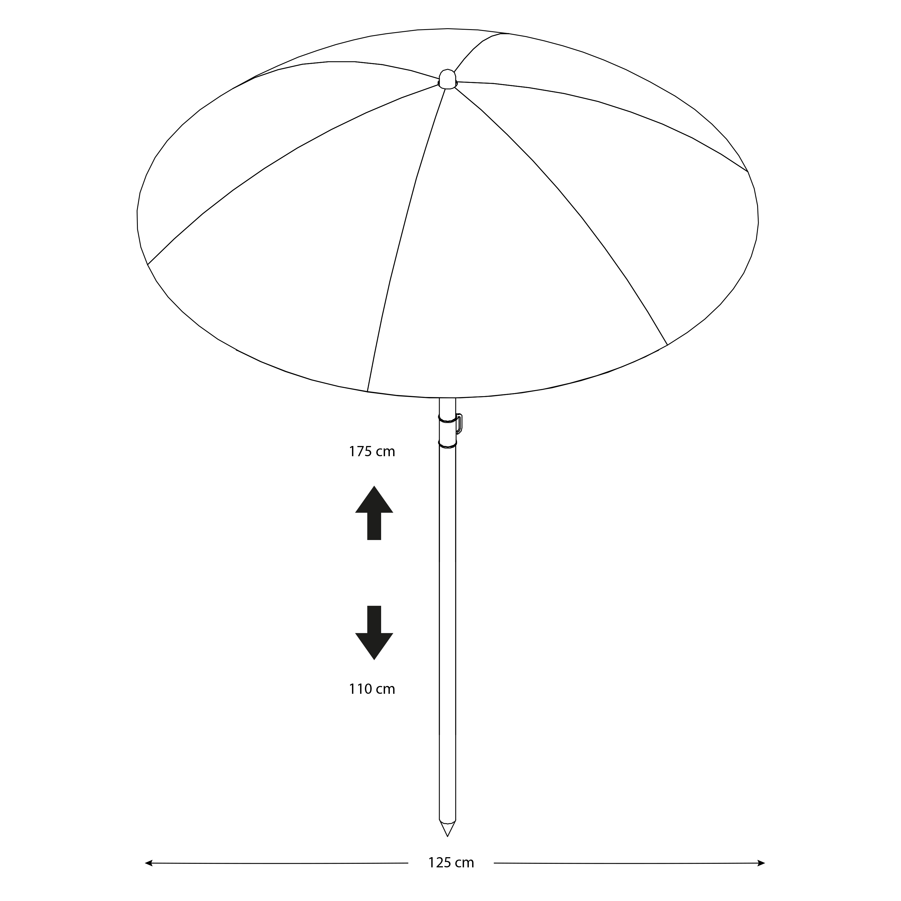 AXI Umbrella ?125 cm - Rainbow
