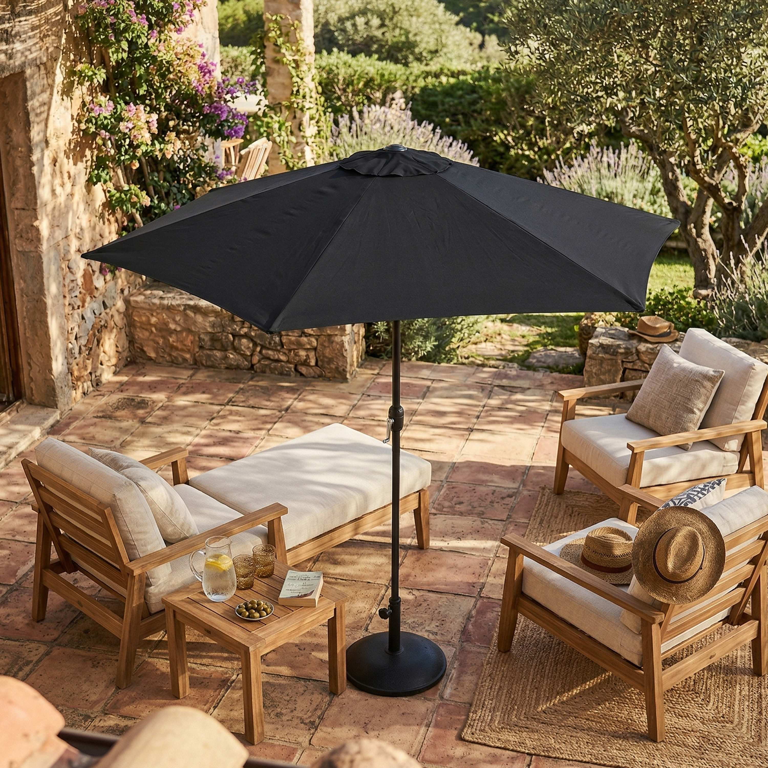 AXI Noor Centre Pole Parasol Ø 300cm Anthracite/Grey