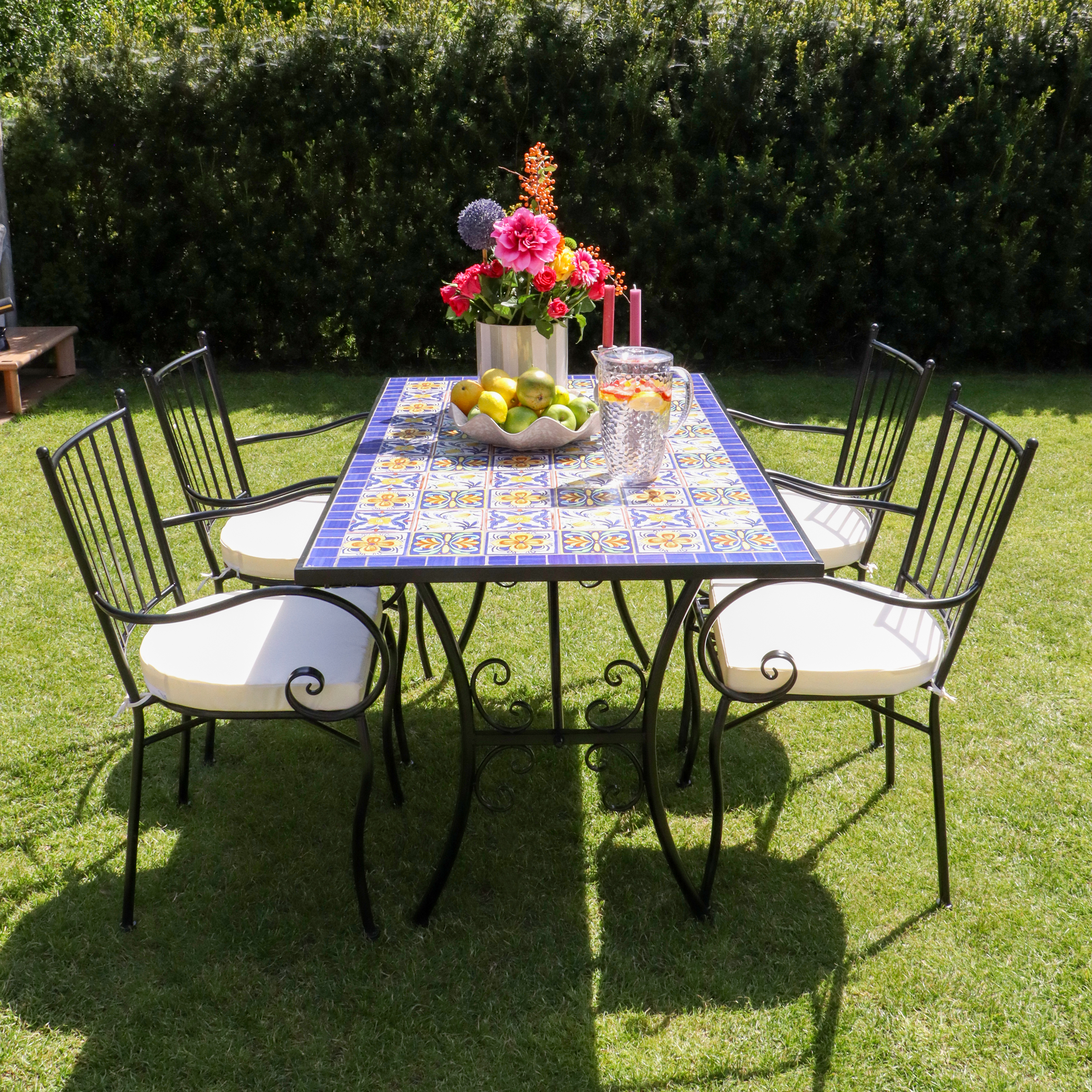 AXI Leonie 5-piece Bistro Set Mosaic Mediterranean Style - Blue