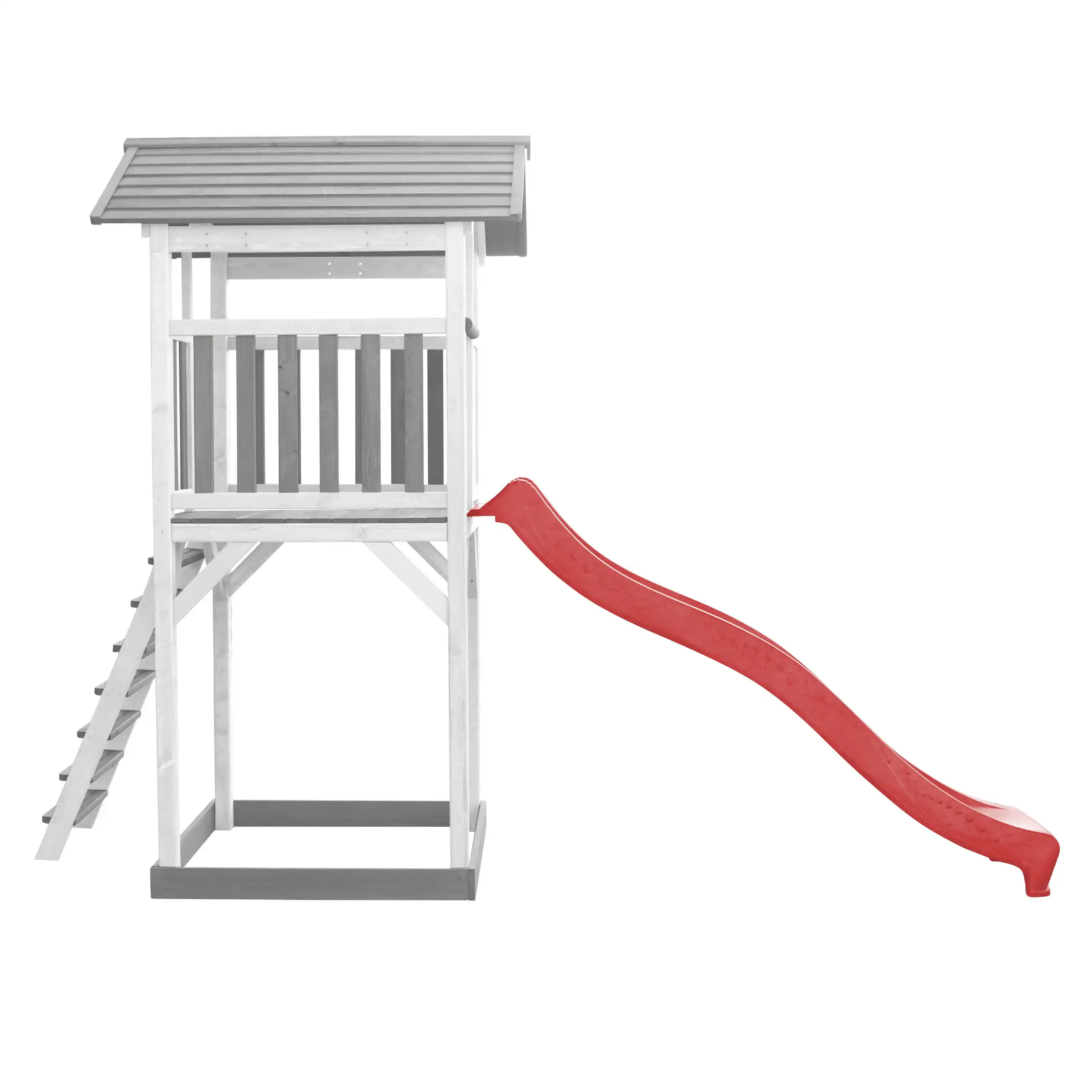 AXI Beach Tower Speeltoren Grijs/wit - Rode Glijbaan