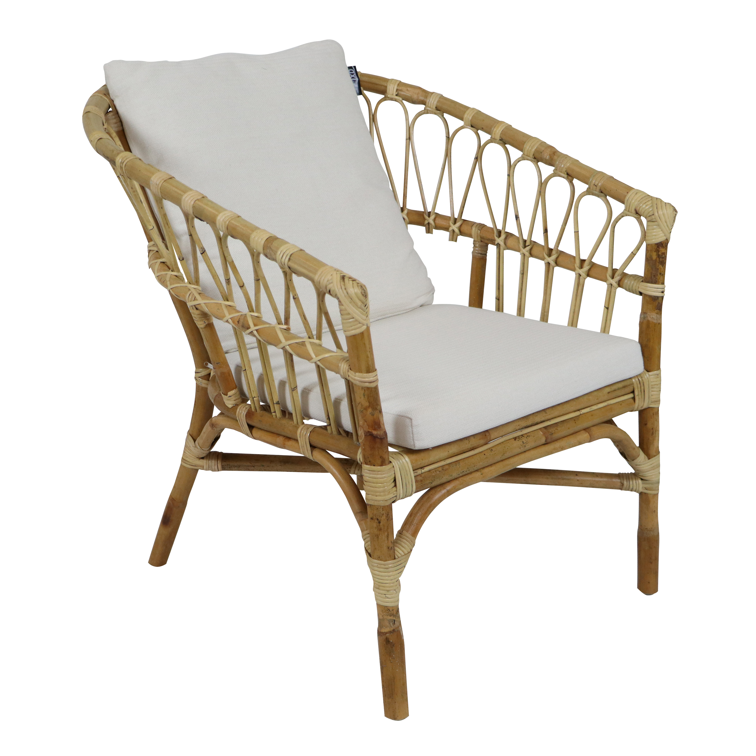 AXI Mary Rattan Lounge Set – 4-Piece with Sofa. Table. and 2 Chairs Natural/White