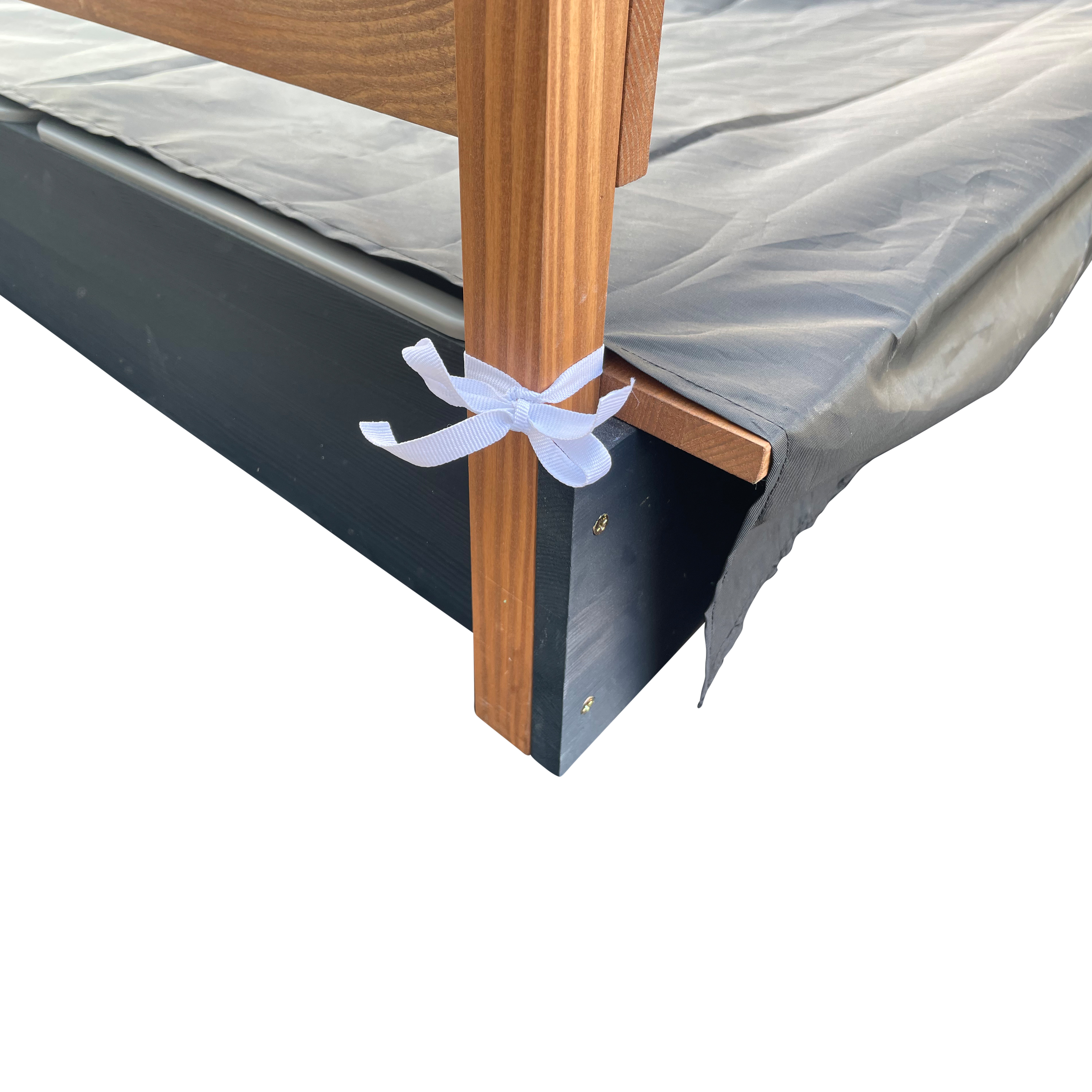 AXI Lina sandbox with sand & water troughs and play wall - 115 x 92 cm - anthracite/brown