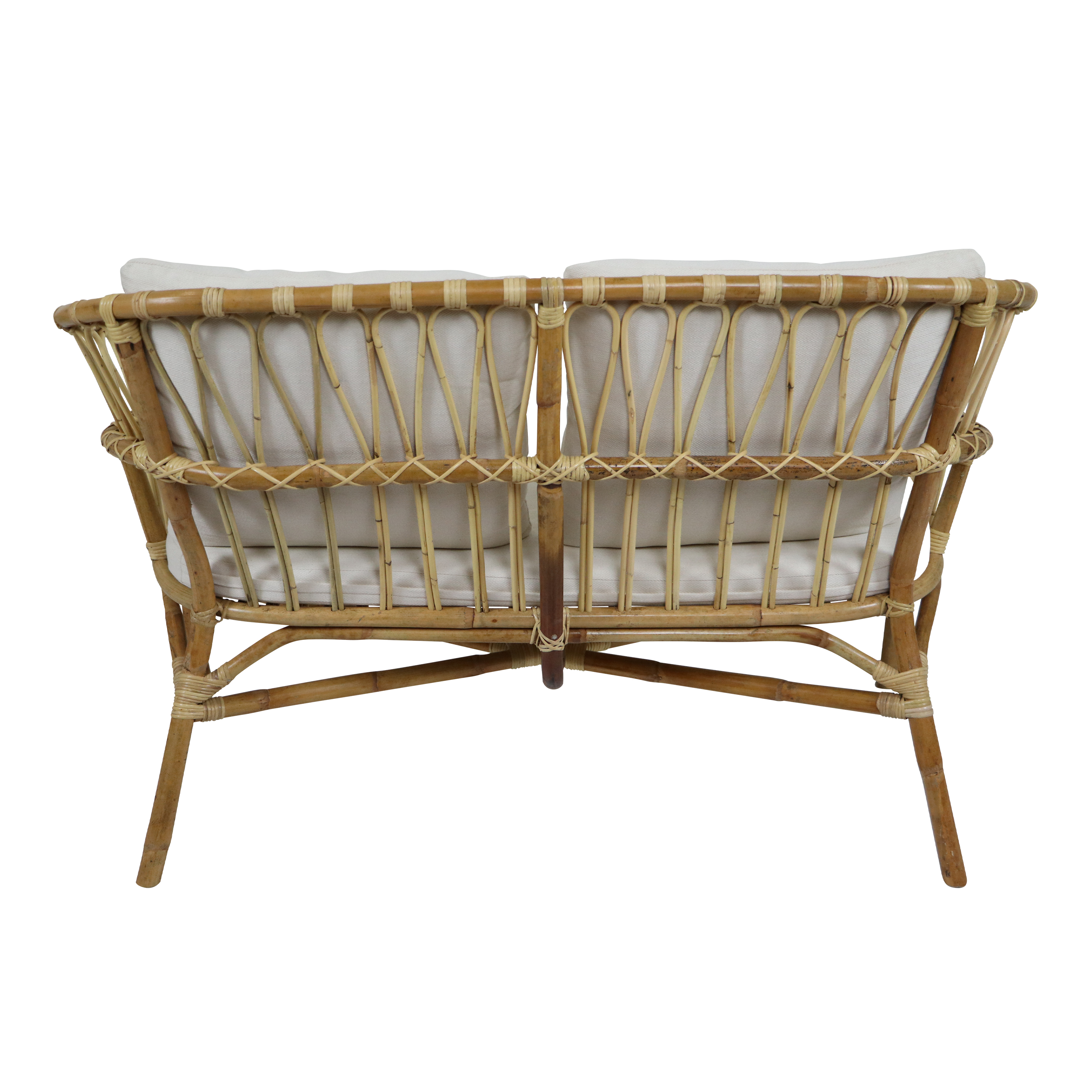 AXI Mary Rattan Lounge Set – 4-Piece with Sofa. Table. and 2 Chairs Natural/White