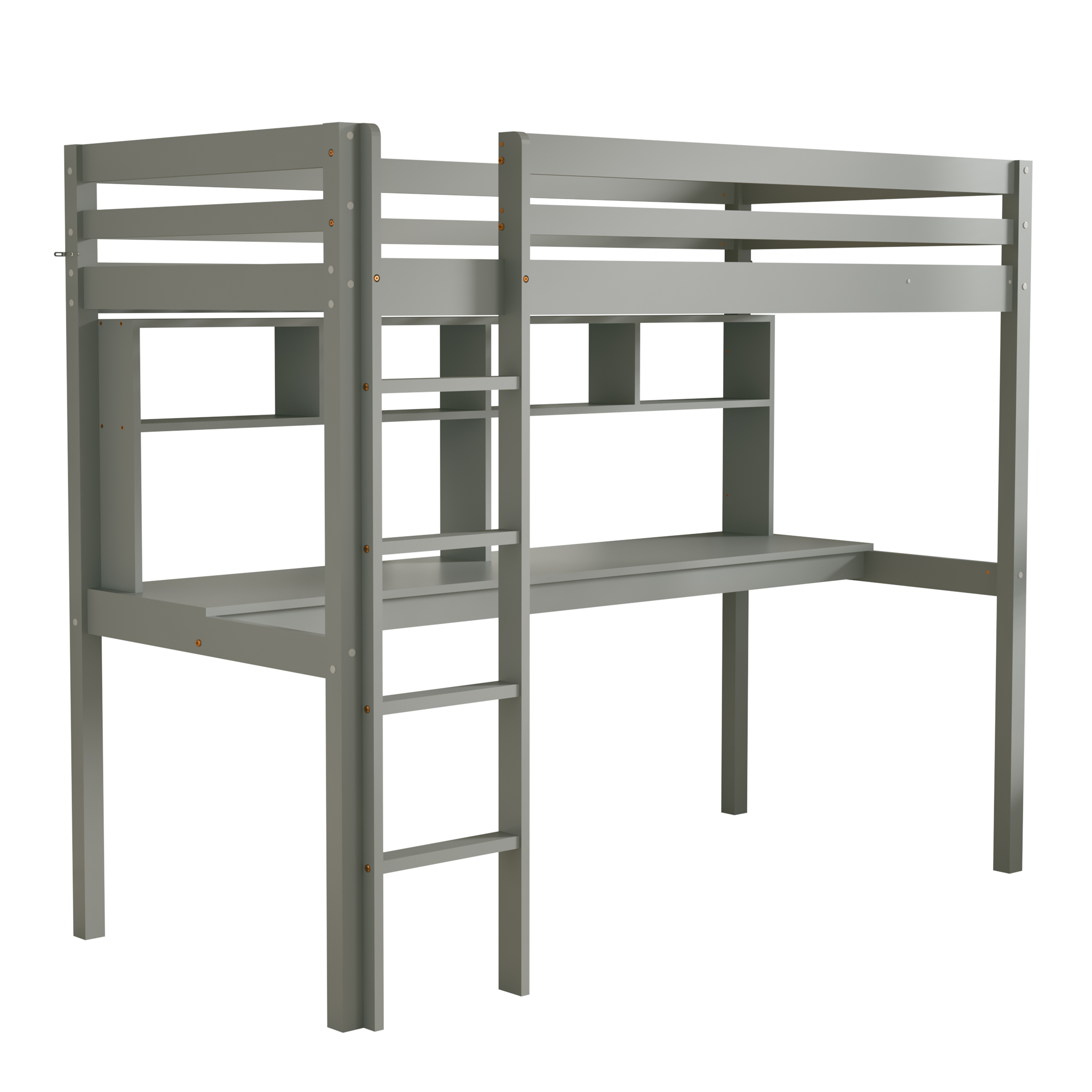Sunny Sil Loft Bed with Desk Grey – With Mattress