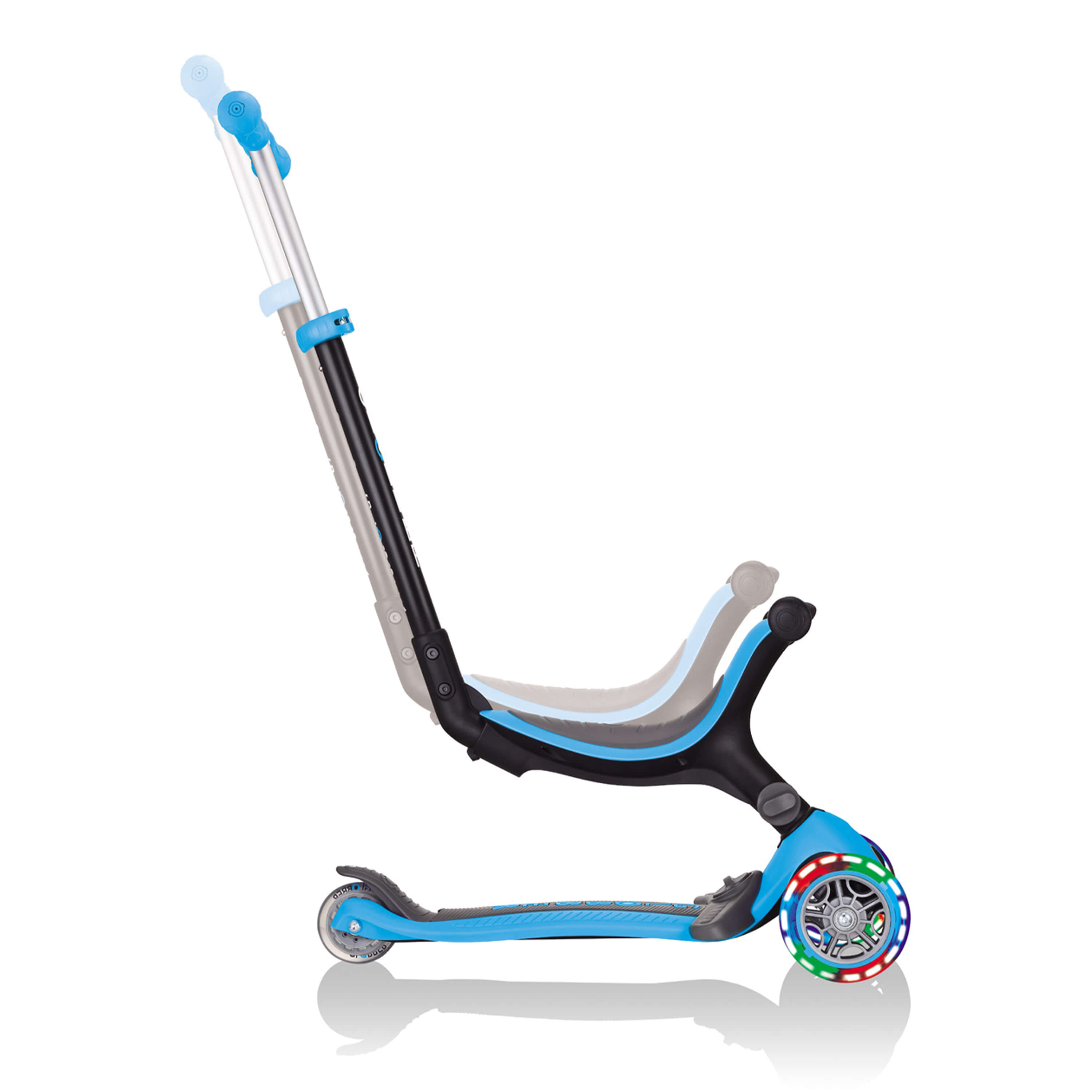 Globber Go Up Foldable Plus Lights 3-in-1 Step lucht blauw