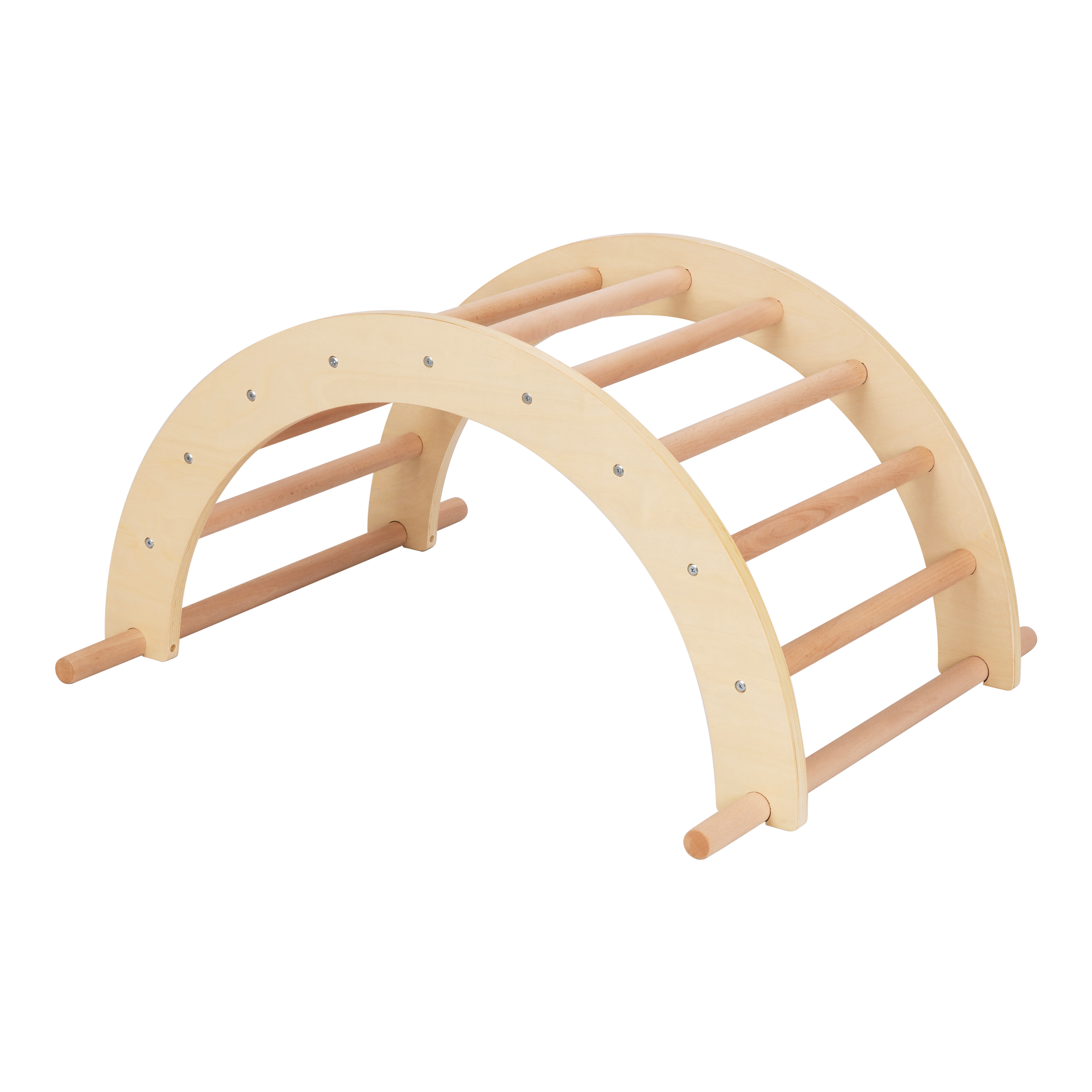 Sunny Charlie 3-in-1 Houten Klimdriehoek met Klimwand en Rocker - Naturel