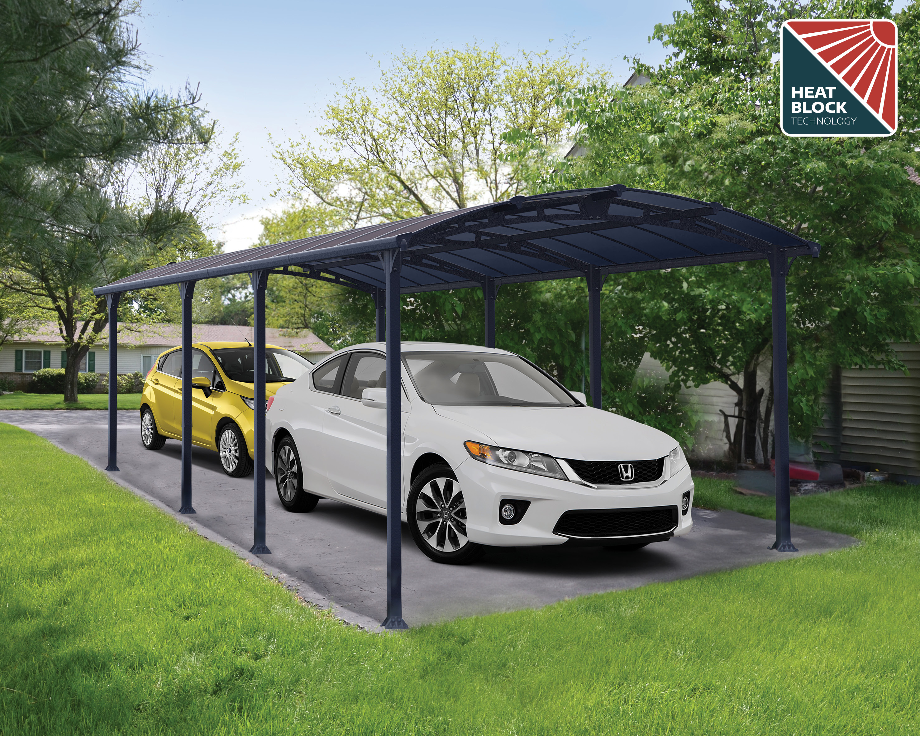 Canopia Arcadia Carport Enkel Donkergrijs Brons