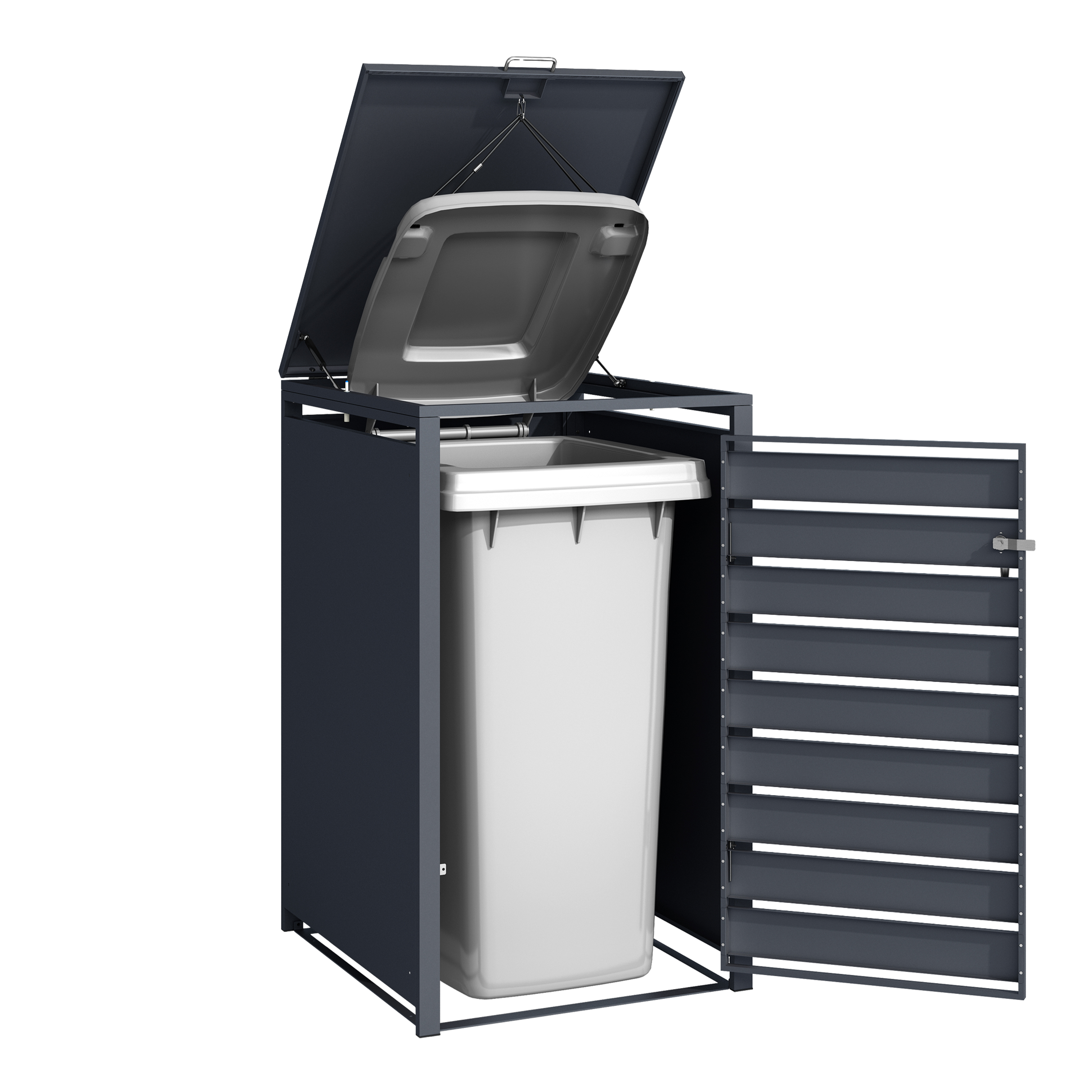 AXI Lucas Metal Garbage Bin Shed Anthracite - 1 Garbage Bin