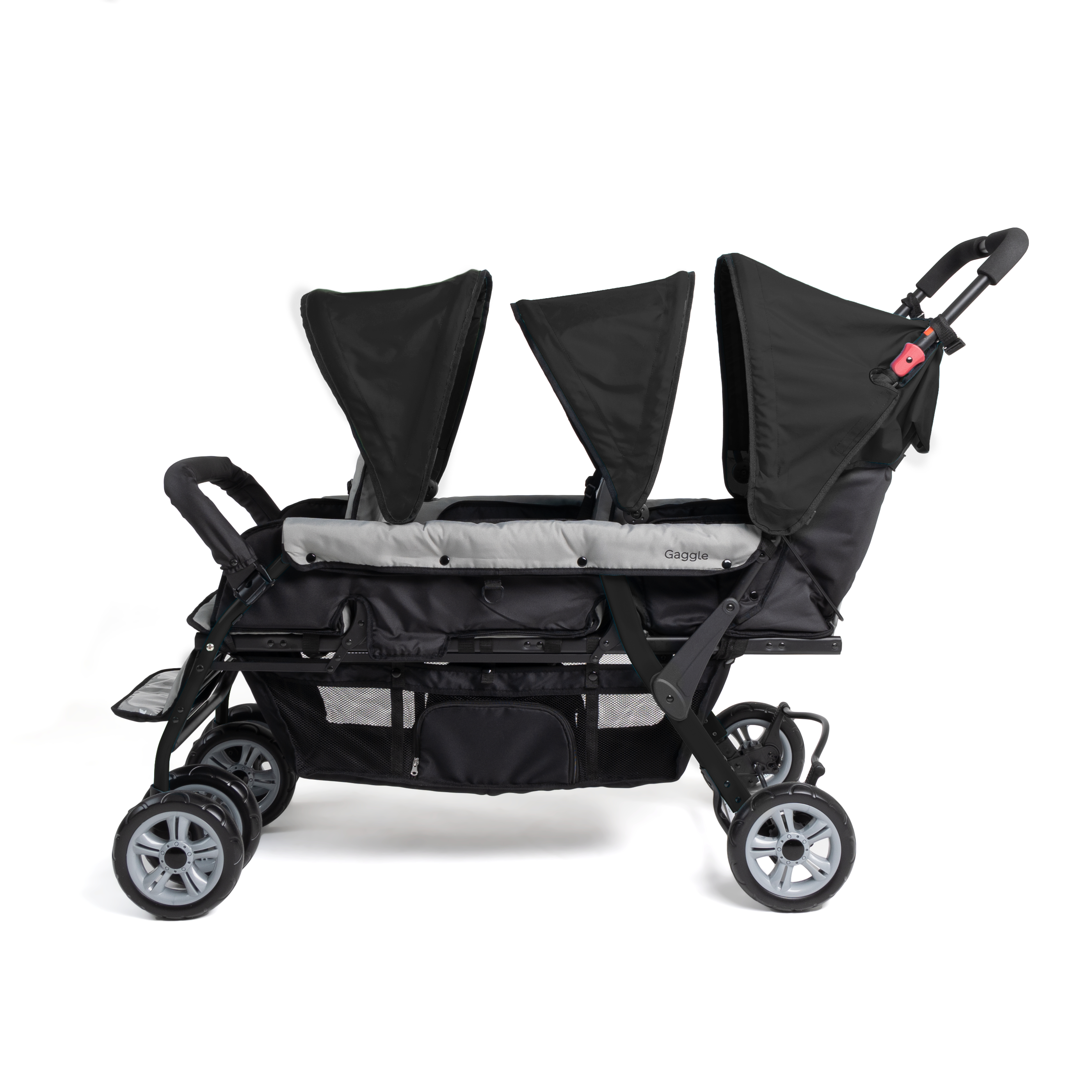 Gaggle Compass kinderwagen / buggy voor 3 kinderen in zwart