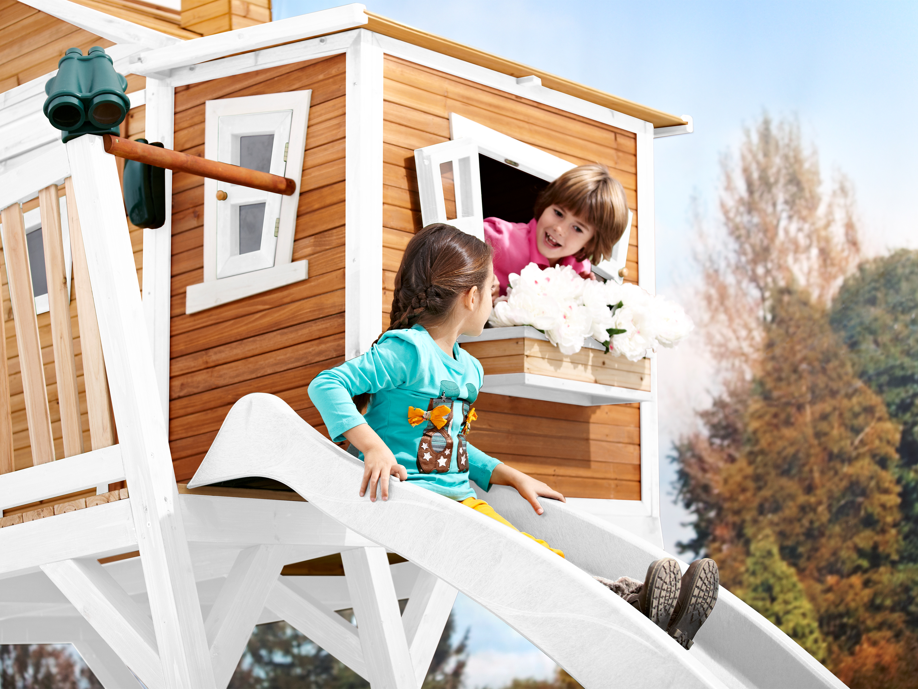 AXI Max Playhouse Brown/White - White Slide-8717973933397 AXI Max Playhouse Brown/White - White Slide