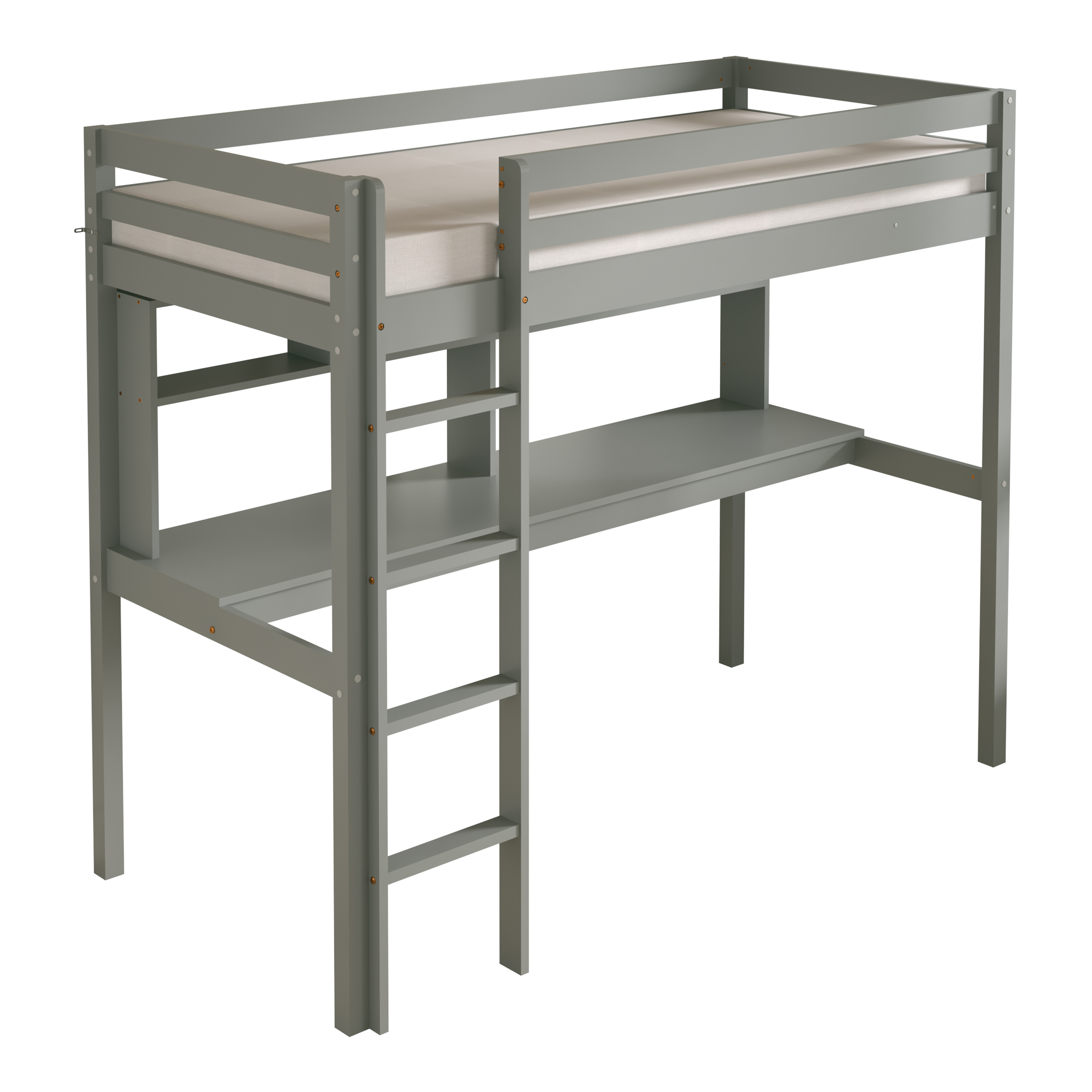 Sunny Sil Loft Bed with Desk Grey – With Mattress