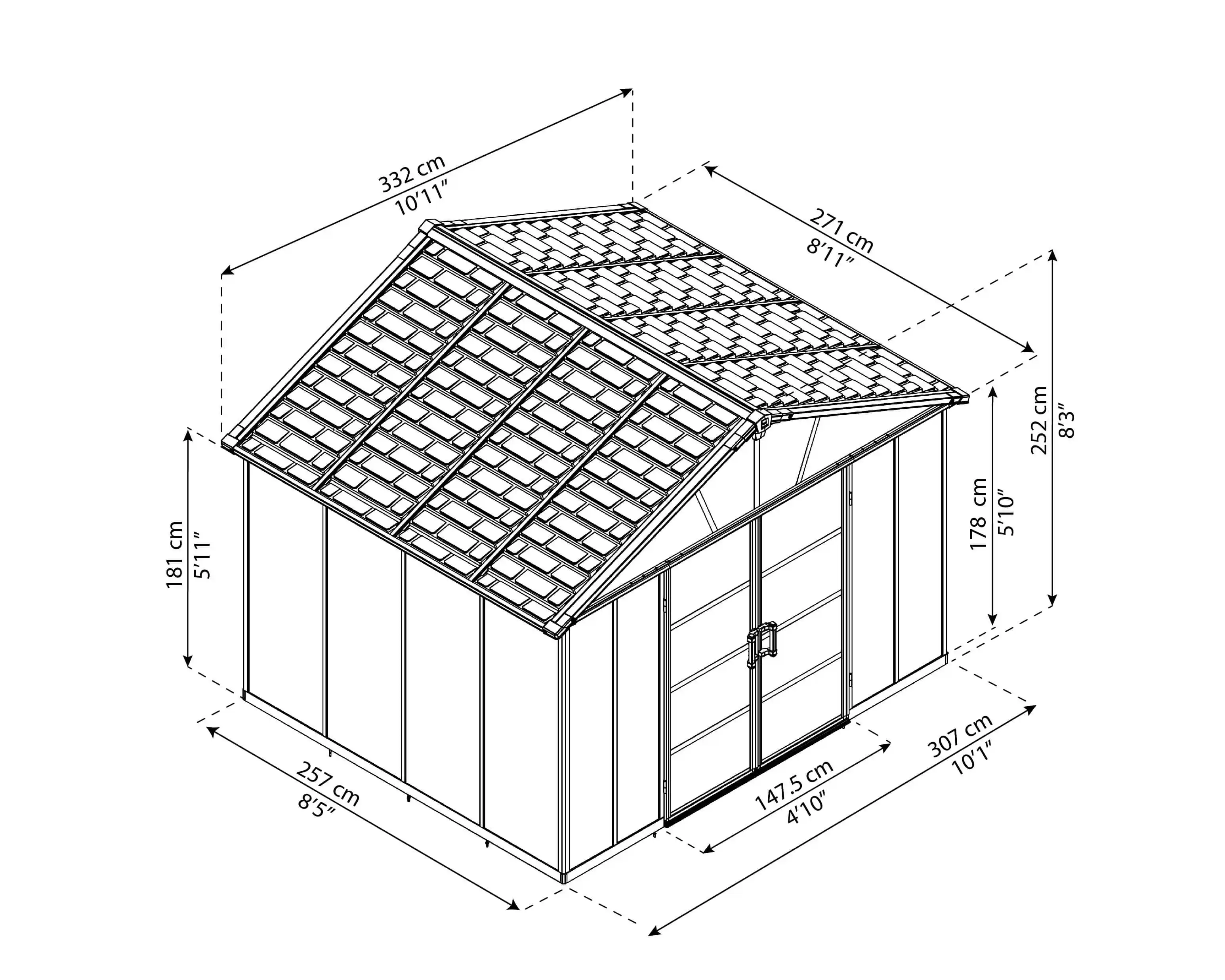 Canopia Yukon 271X332 cm grote schuur Donkergrijs-7290108137590 Canopia Yukon 271X332 cm grote schuur Donkergrijs