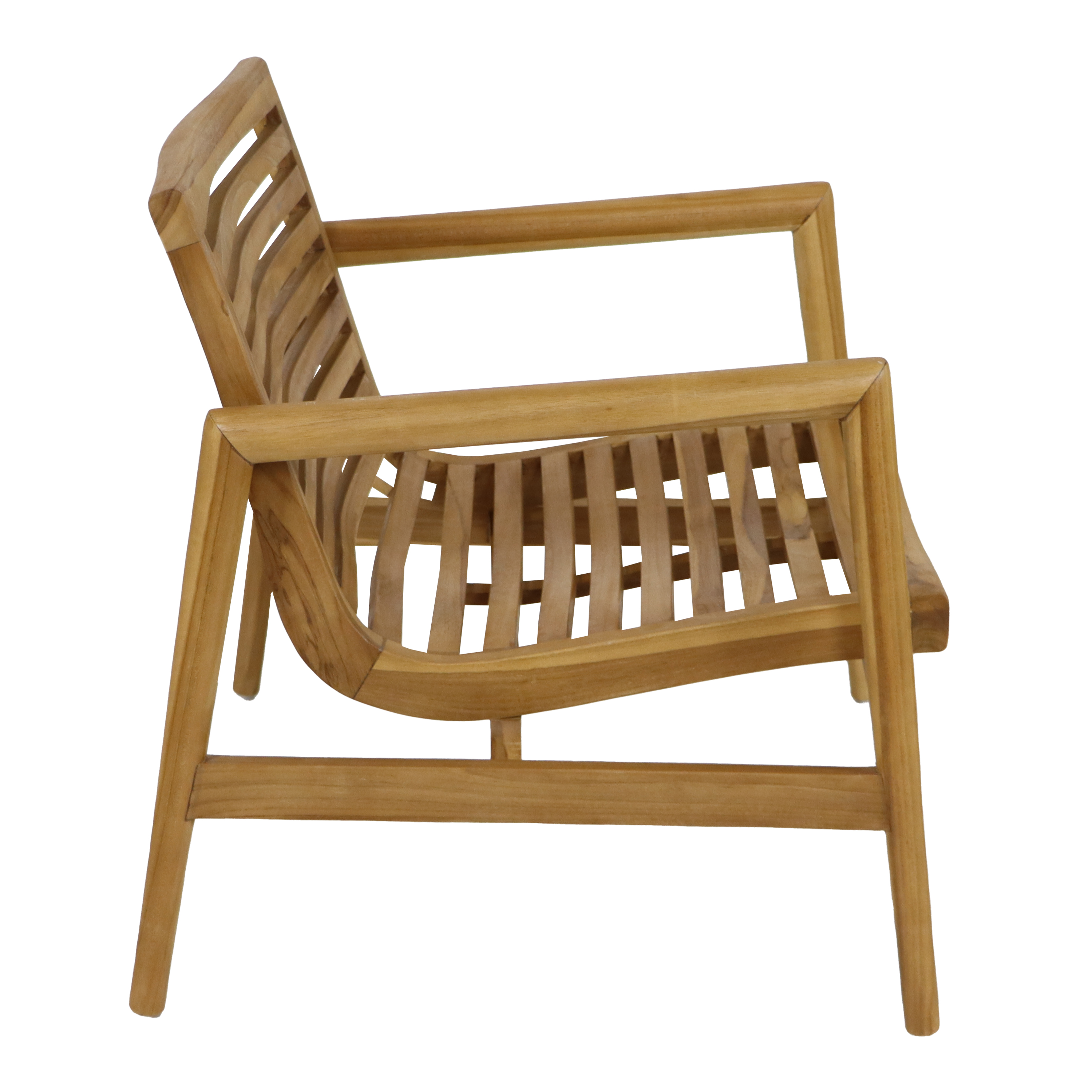 AXI June Lounge Set 4-piece with bench. table & 2 chairs - Teak/Cream