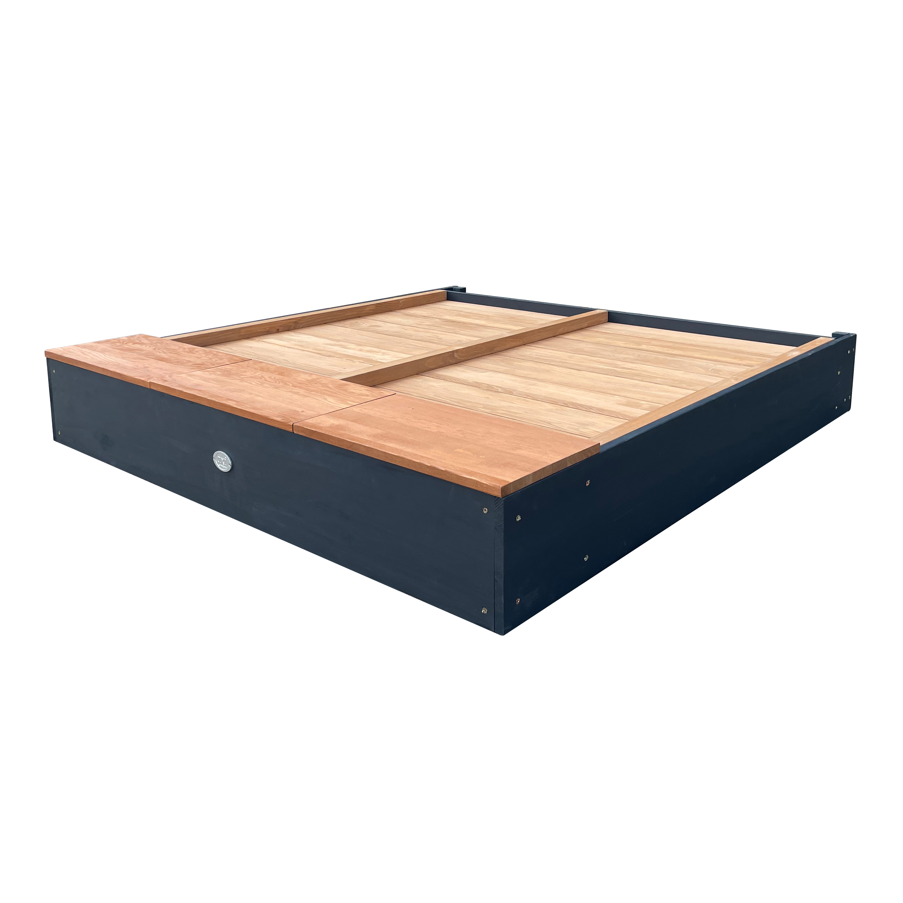 AXI Mandy XXL Sandbox with Storage and Lid - 160 x 151 cm - Anthracite/Brown