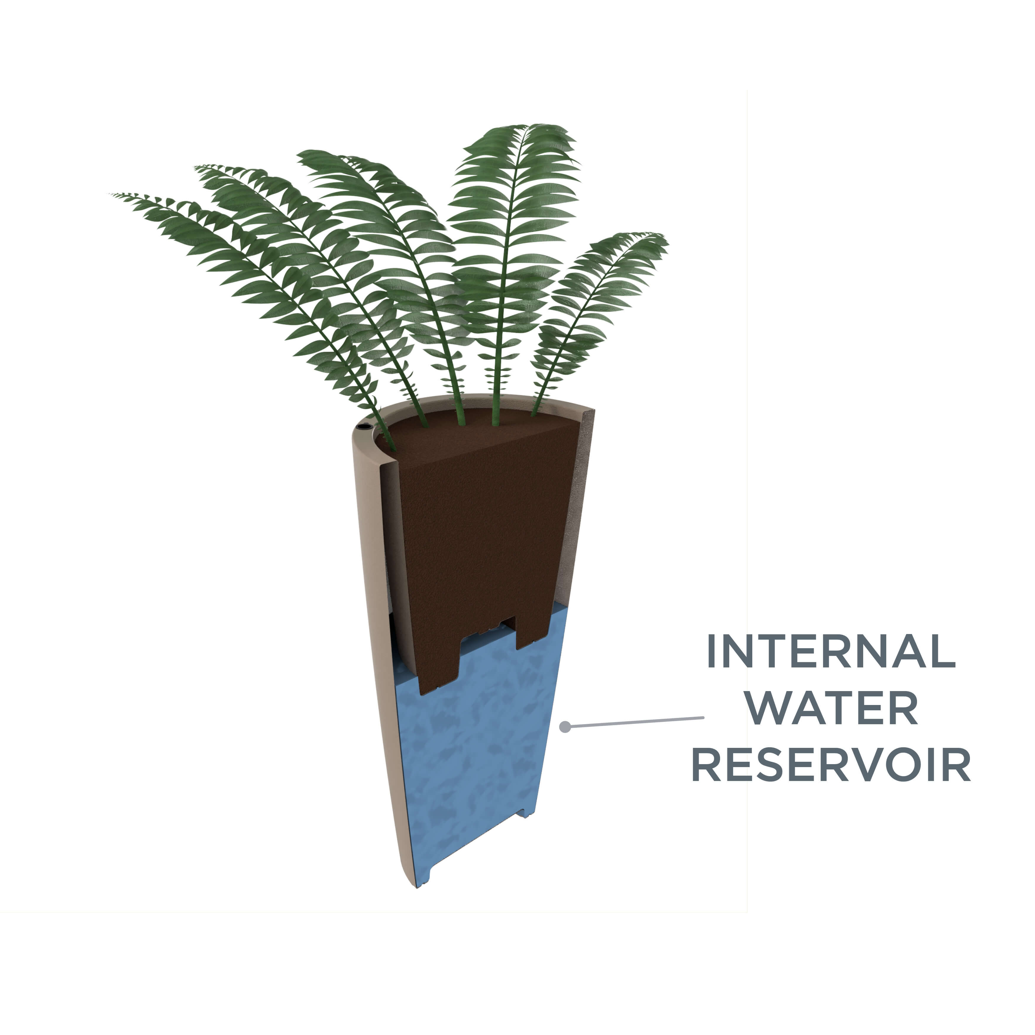 Step2 Tremont Ronde Bloempot Groot - Onyx Zwart