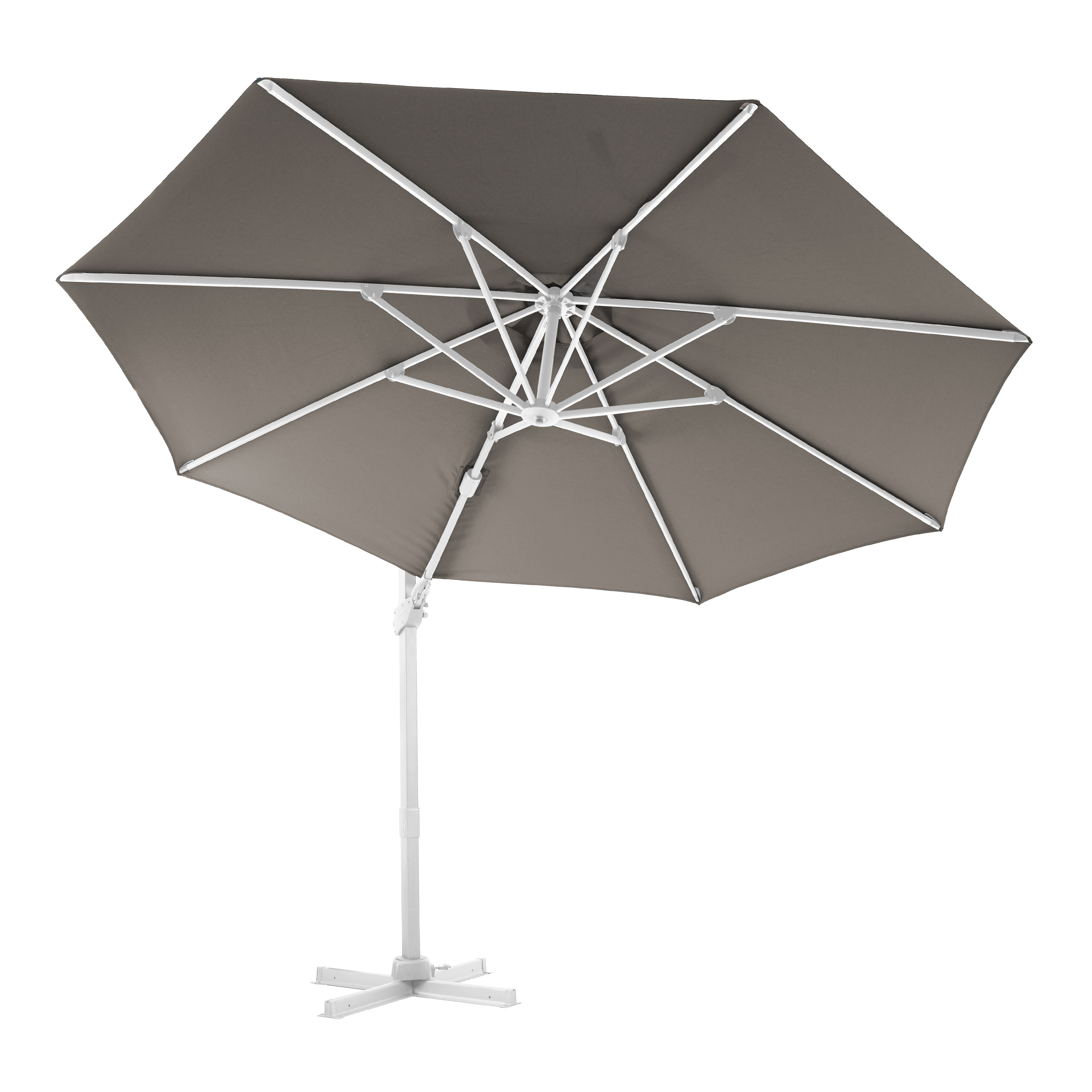 AXI Cyrus Premium Zweefparasol Ø 300cm Wit/taupe