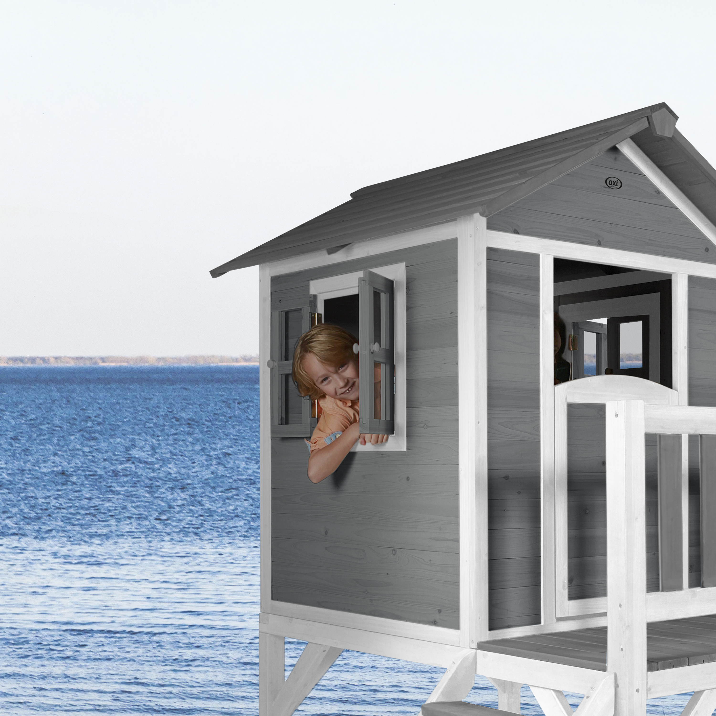 AXI Lodge XL Playhouse Cool Grey - Grey Slide