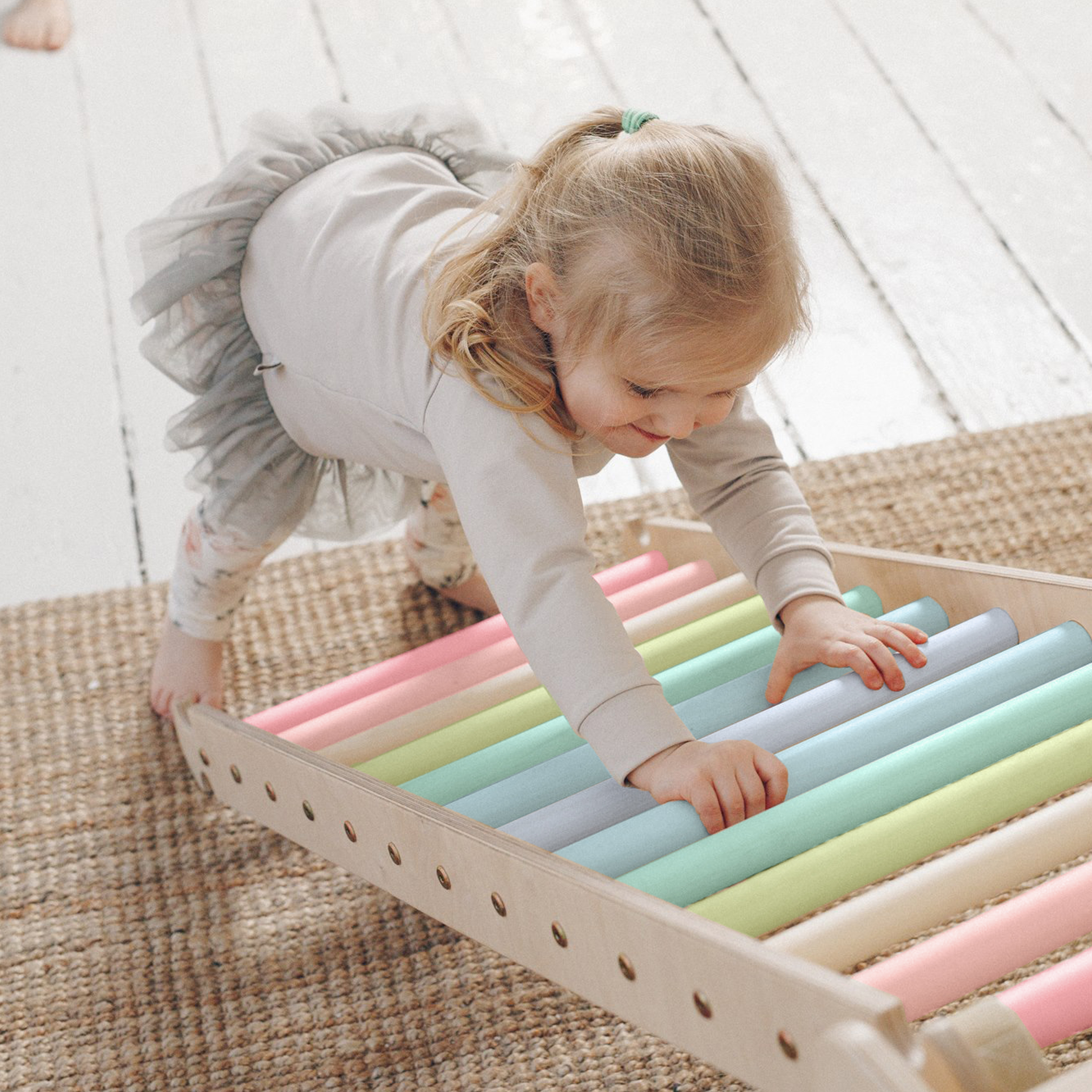 KateHaa Houten Activiteiten Kubus met Ladder Pastel