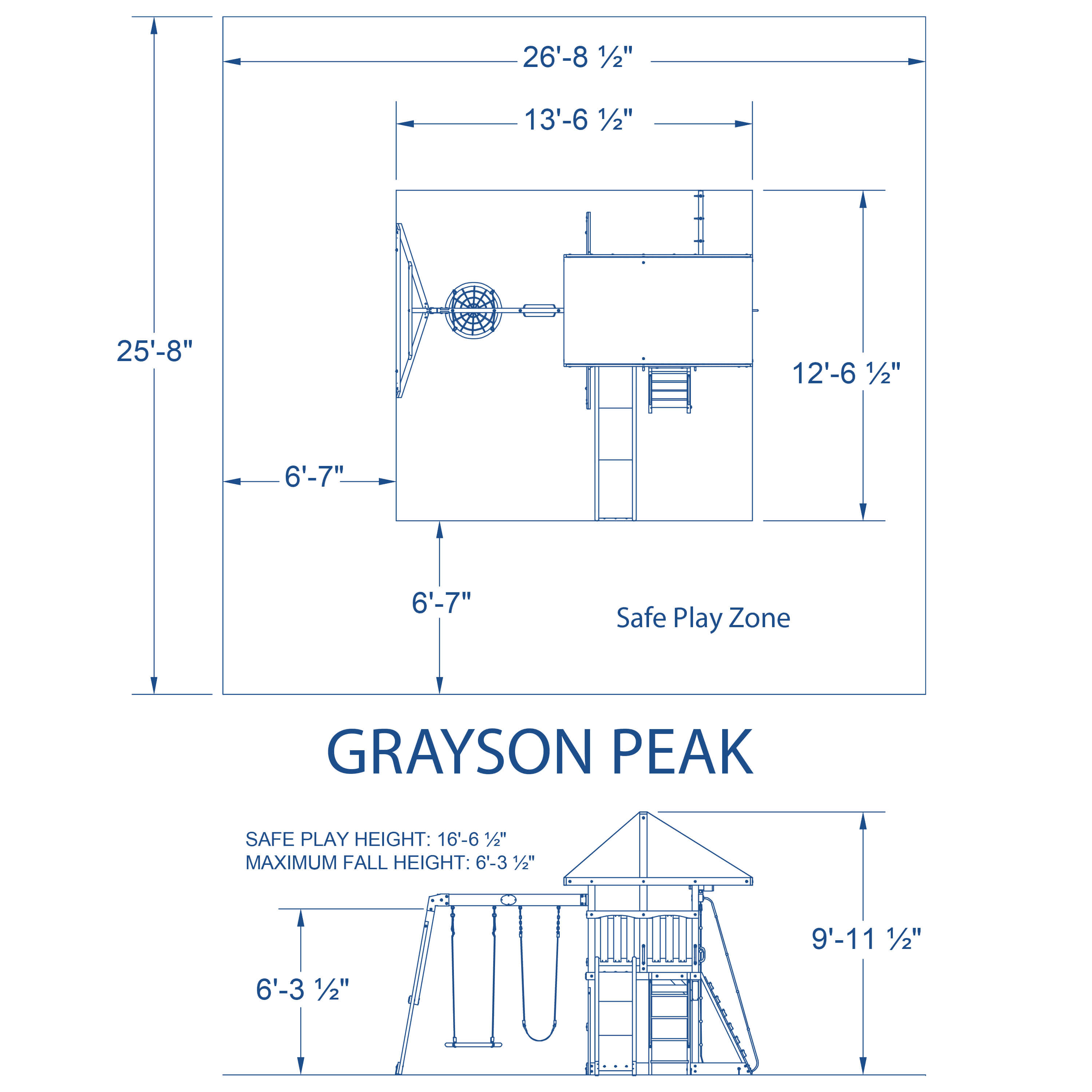 Backyard Discovery Grayson Peak Speeltoren met Schommels. Glijbaan en klimwand