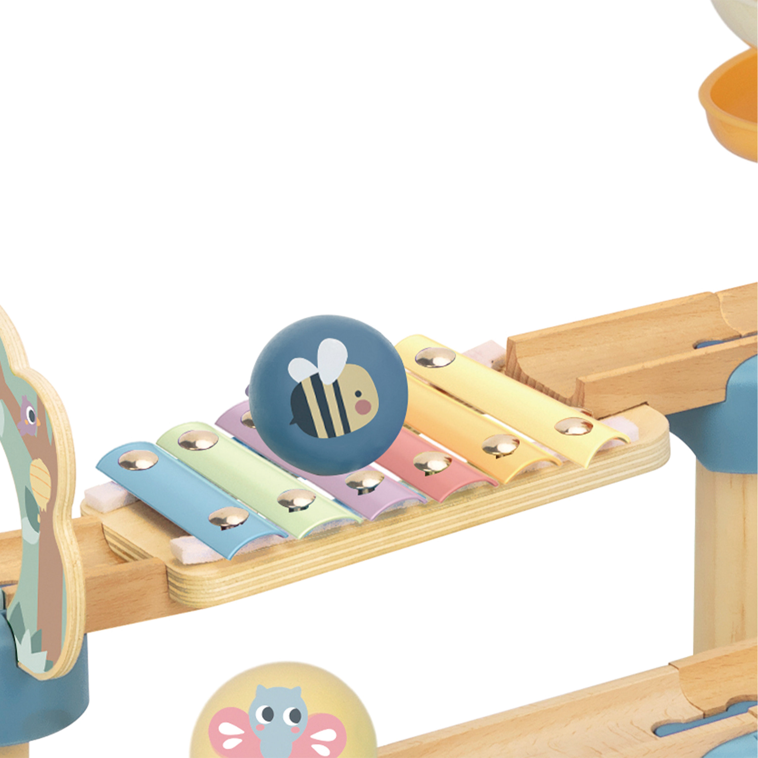 Tooky Toy Baby Houten Knikkerbaan - Pastel