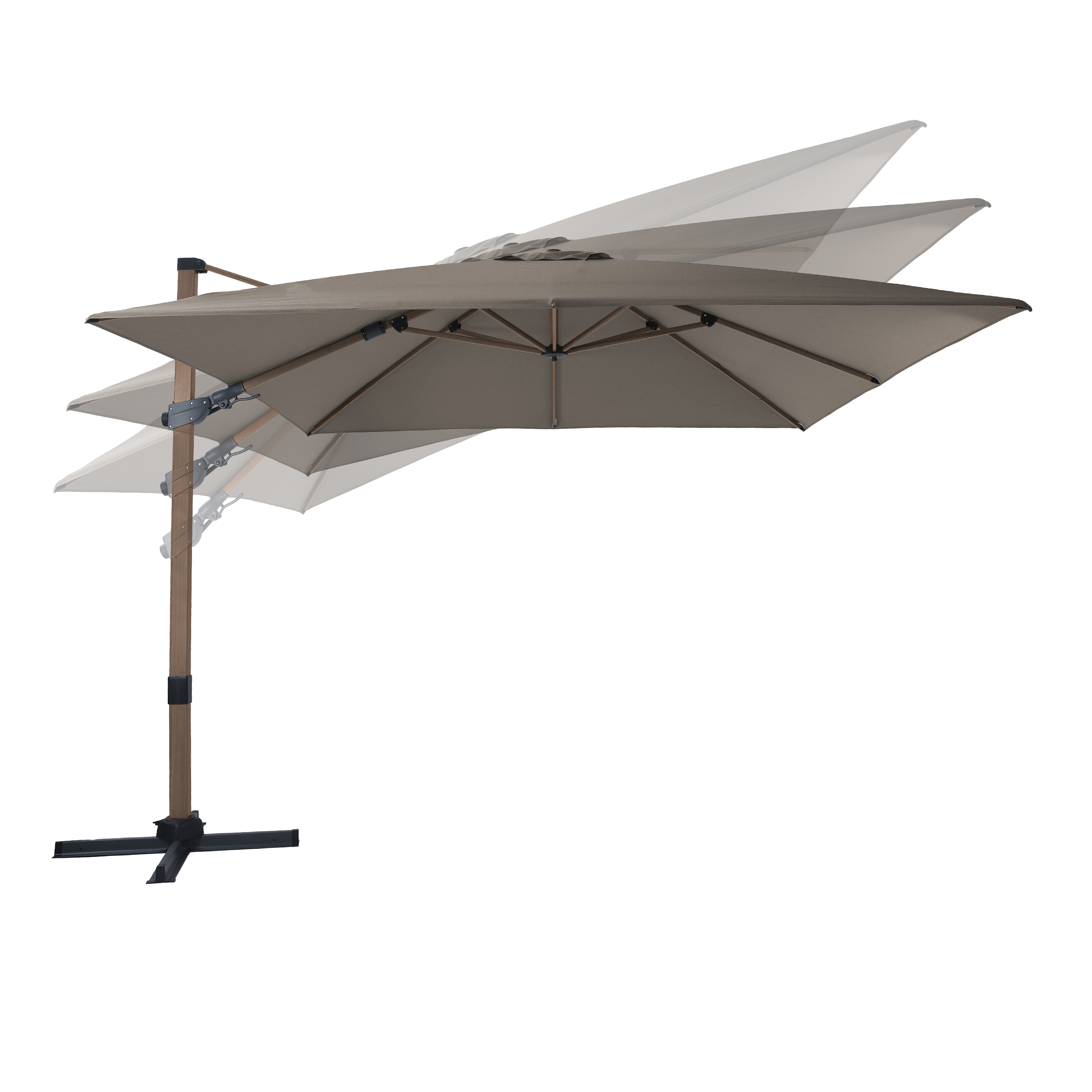 AXI Apollo Premium Cantilever Parasol 300x300cm - Oak-look/Taupe