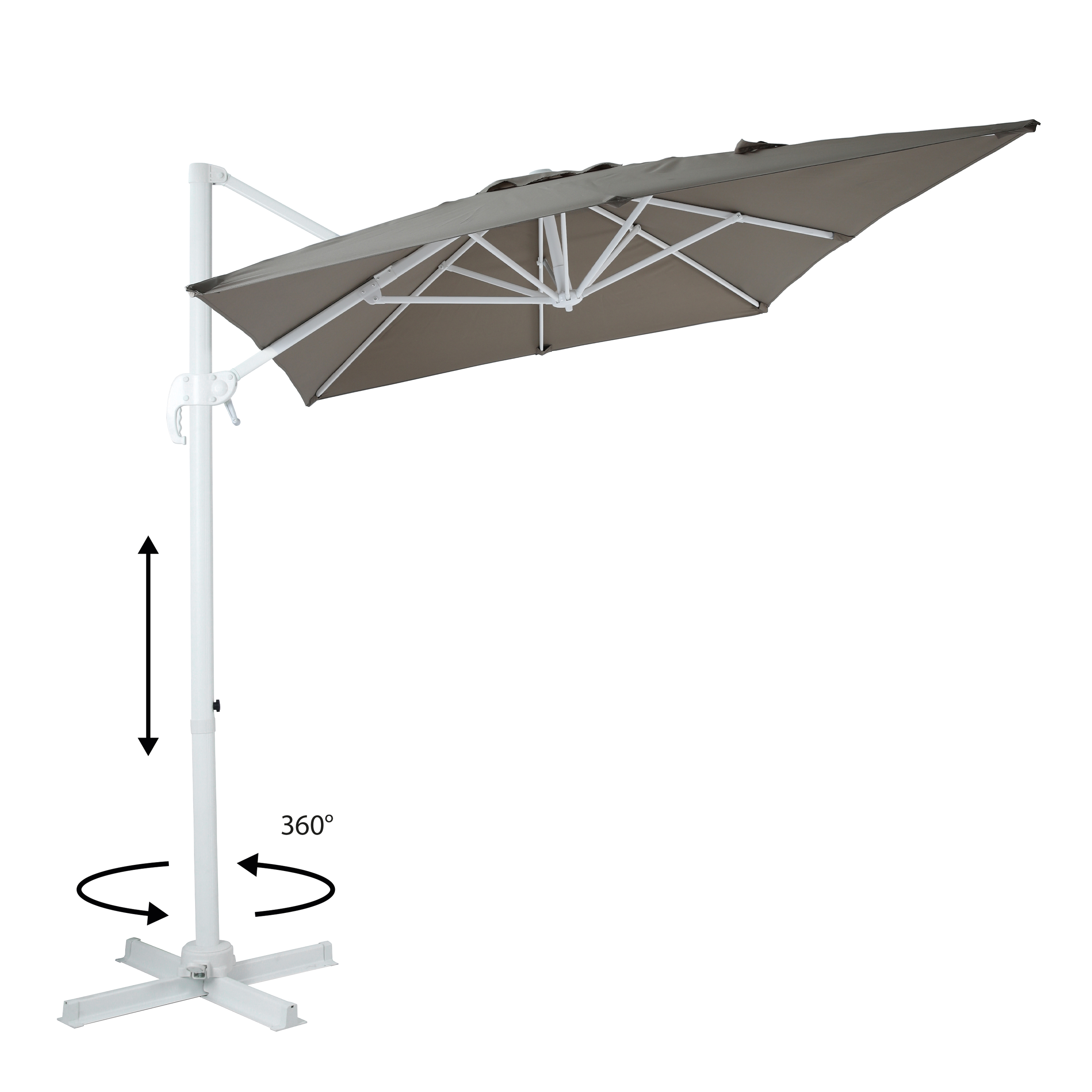 AXI Coco Zweefparasol 200x300cm Wit/taupe 