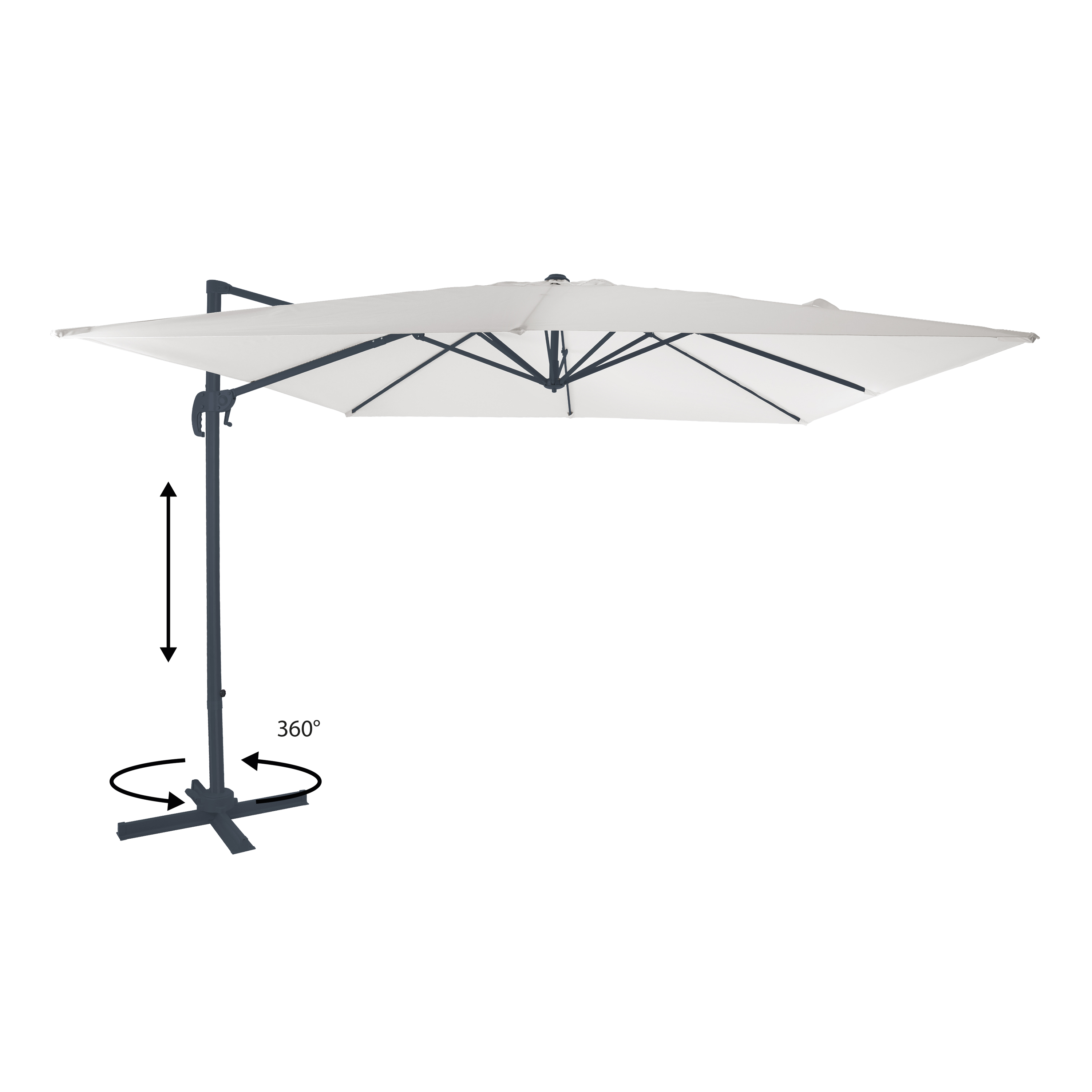 AXI Nima Zweefparasol 300x300cm Antraciet/beige