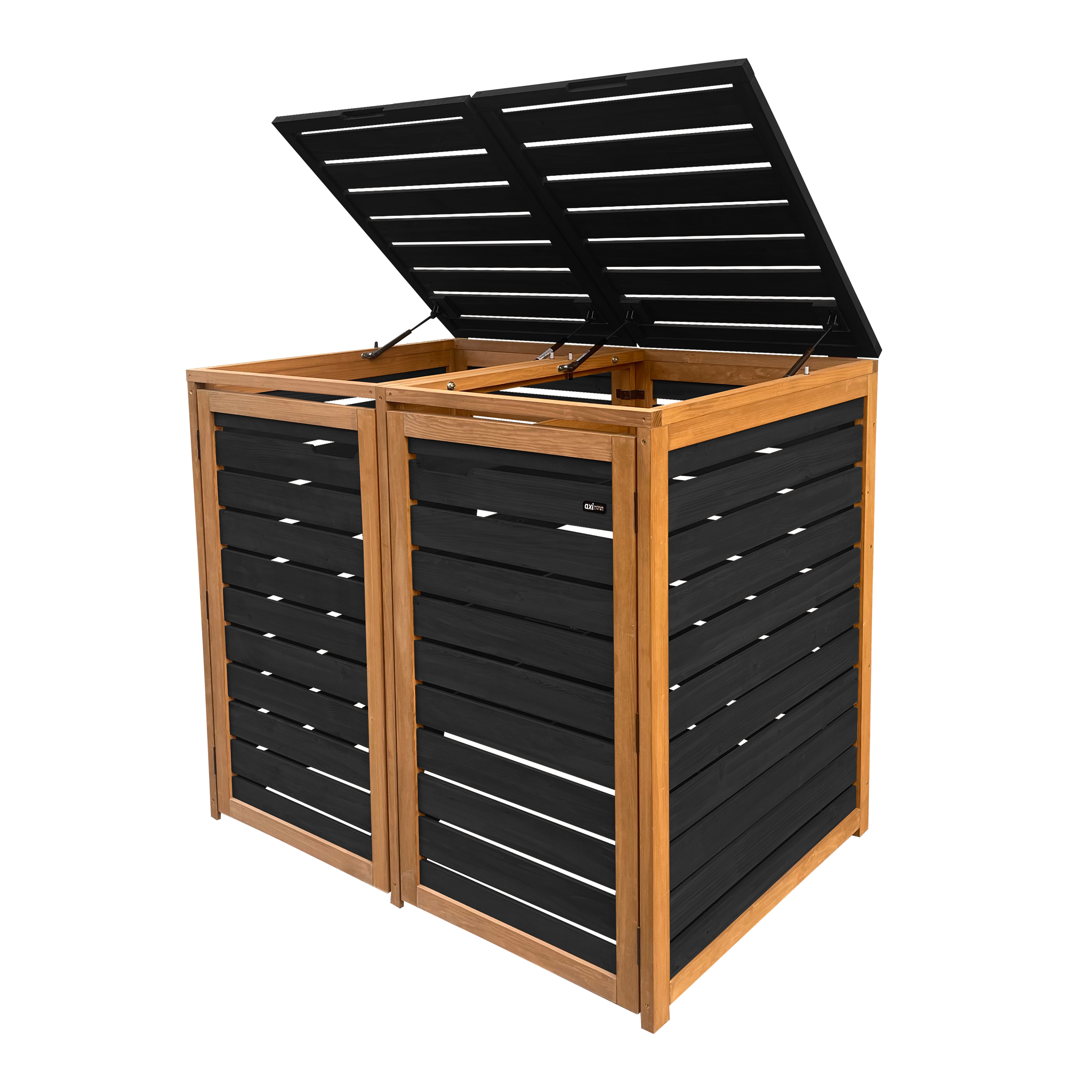 AXI Lex Wooden Bin Storage Black/Brown - 2 bins