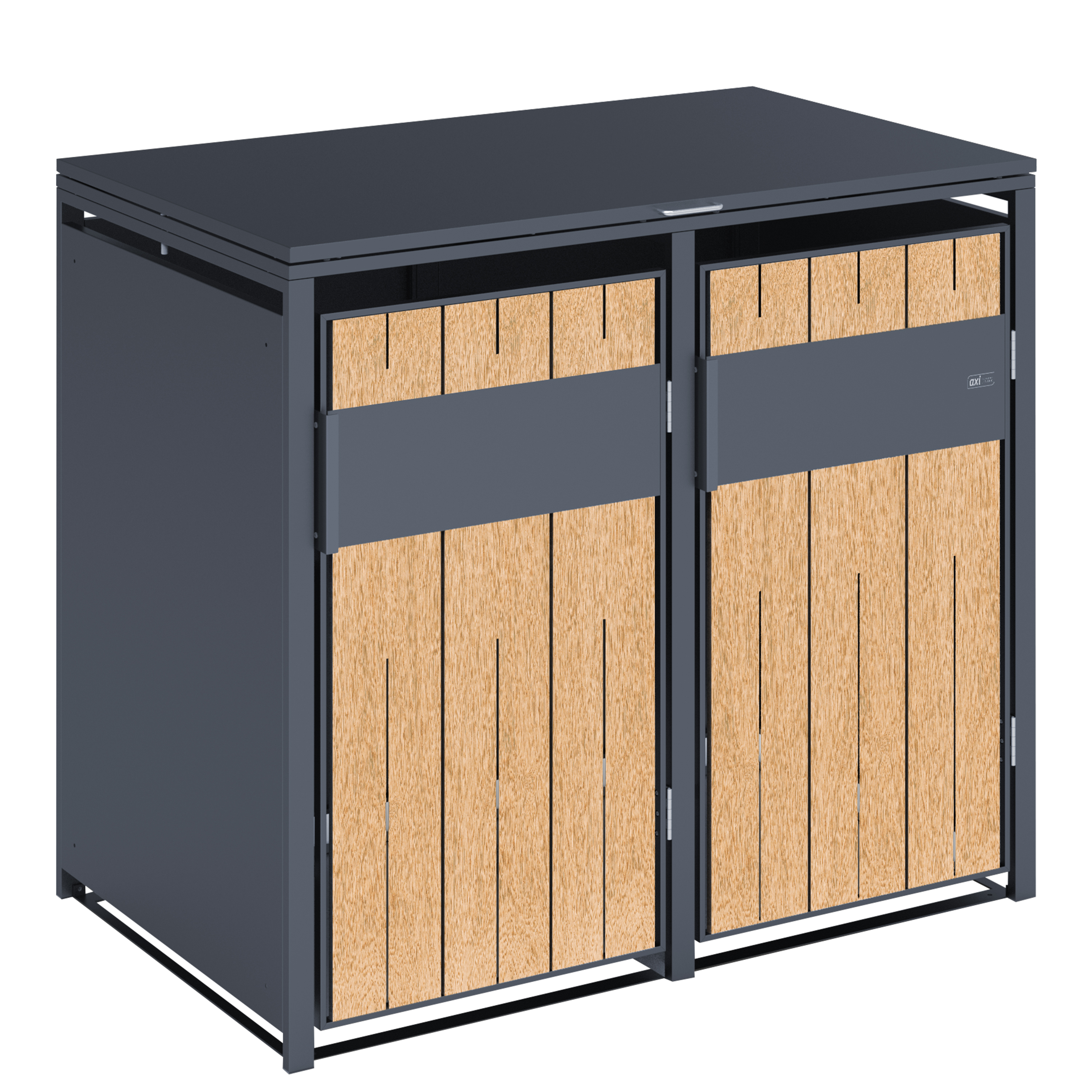 AXI Luke Metal Garbage Bin Shed - 2 Garbage Bins